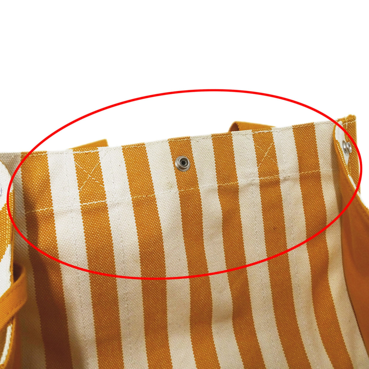 Hermes Orange White Canvas Handbag Pouch Tote Bag (Pre-Owned)