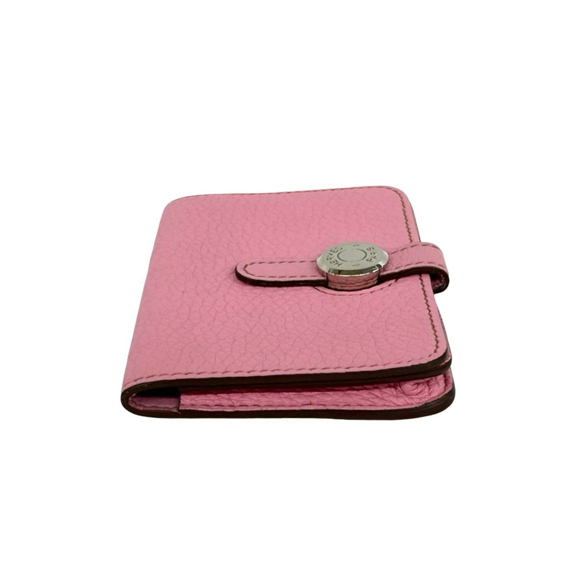 Hermes Pink Taurillon Clemence Leather Coin Purse/Coin Case (Pre-Owned)