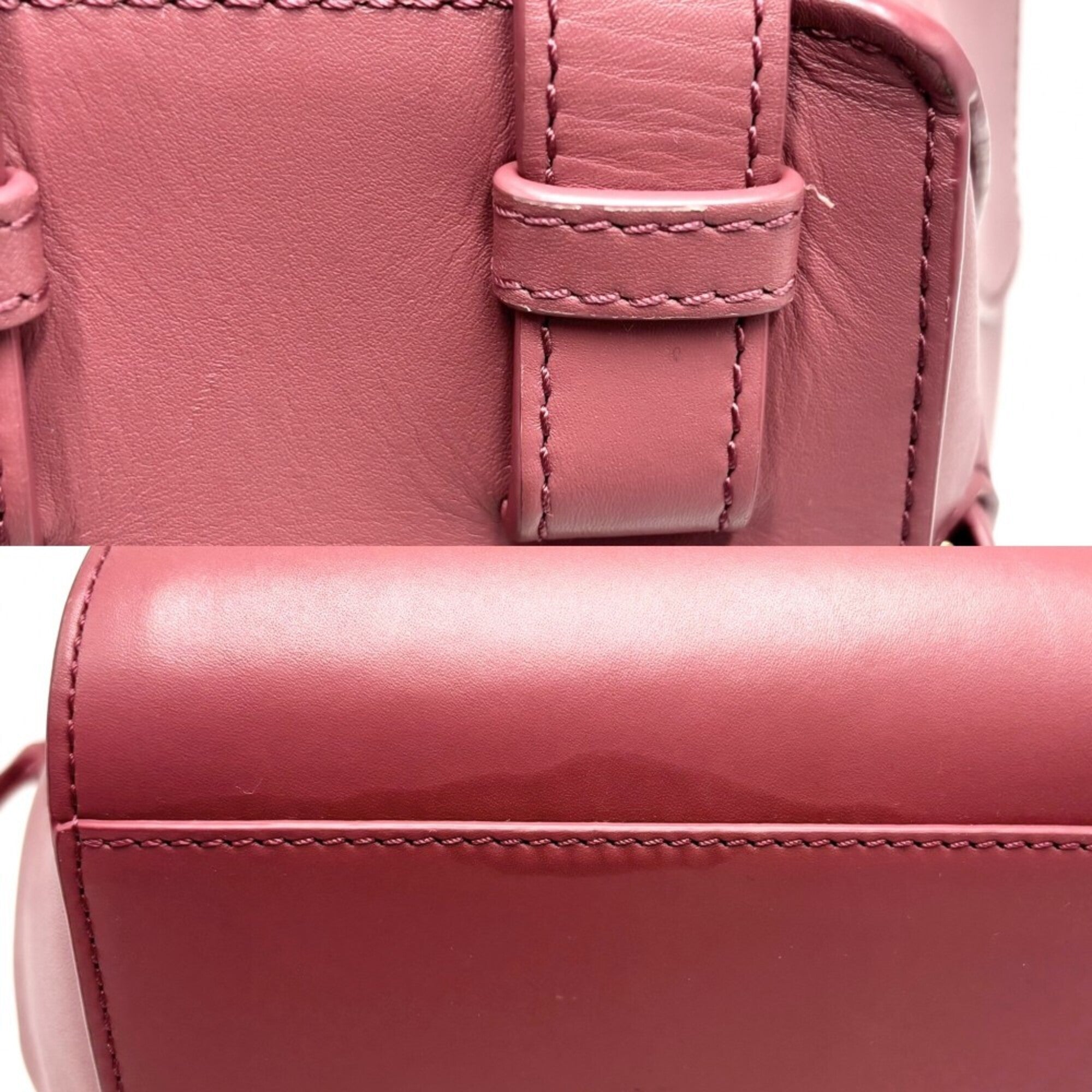 Loewe Pink Purple Leather Handbag Shoulder Bag (Pre-Owned)