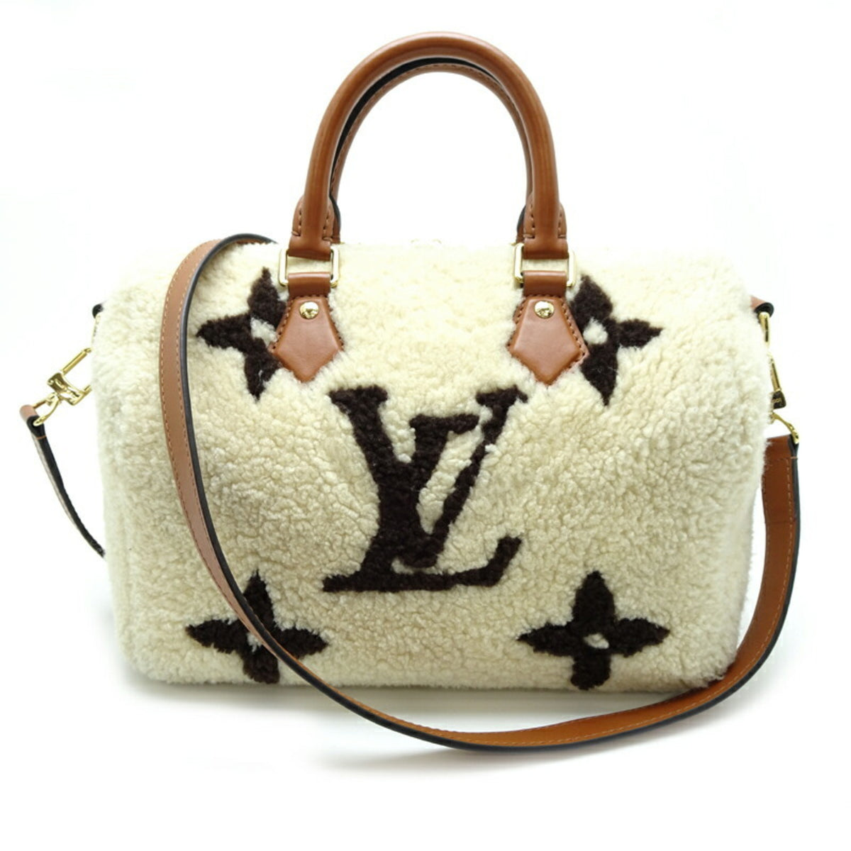 Louis Vuitton Brown White Monogram Handbag (Pre-Owned)