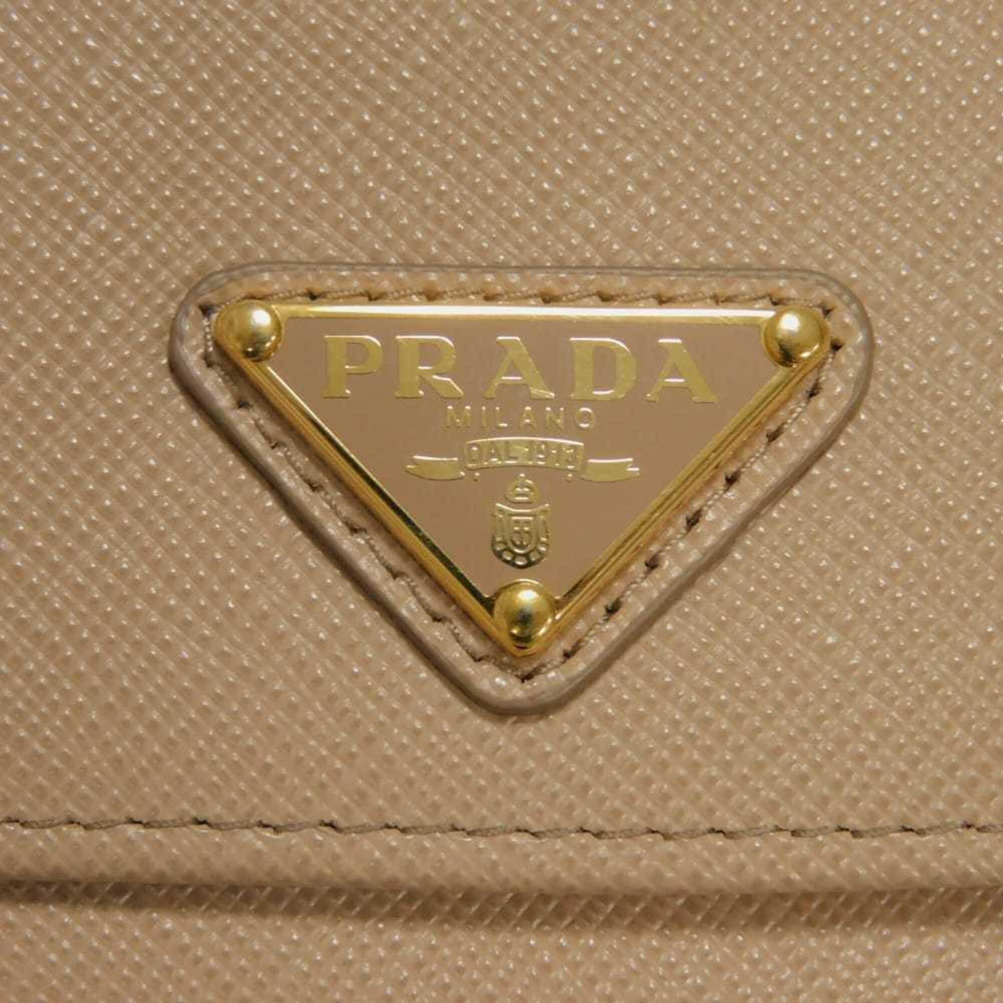 Prada Beige Saffiano Lux Long Wallet (Bi-Fold) (Pre-Owned)