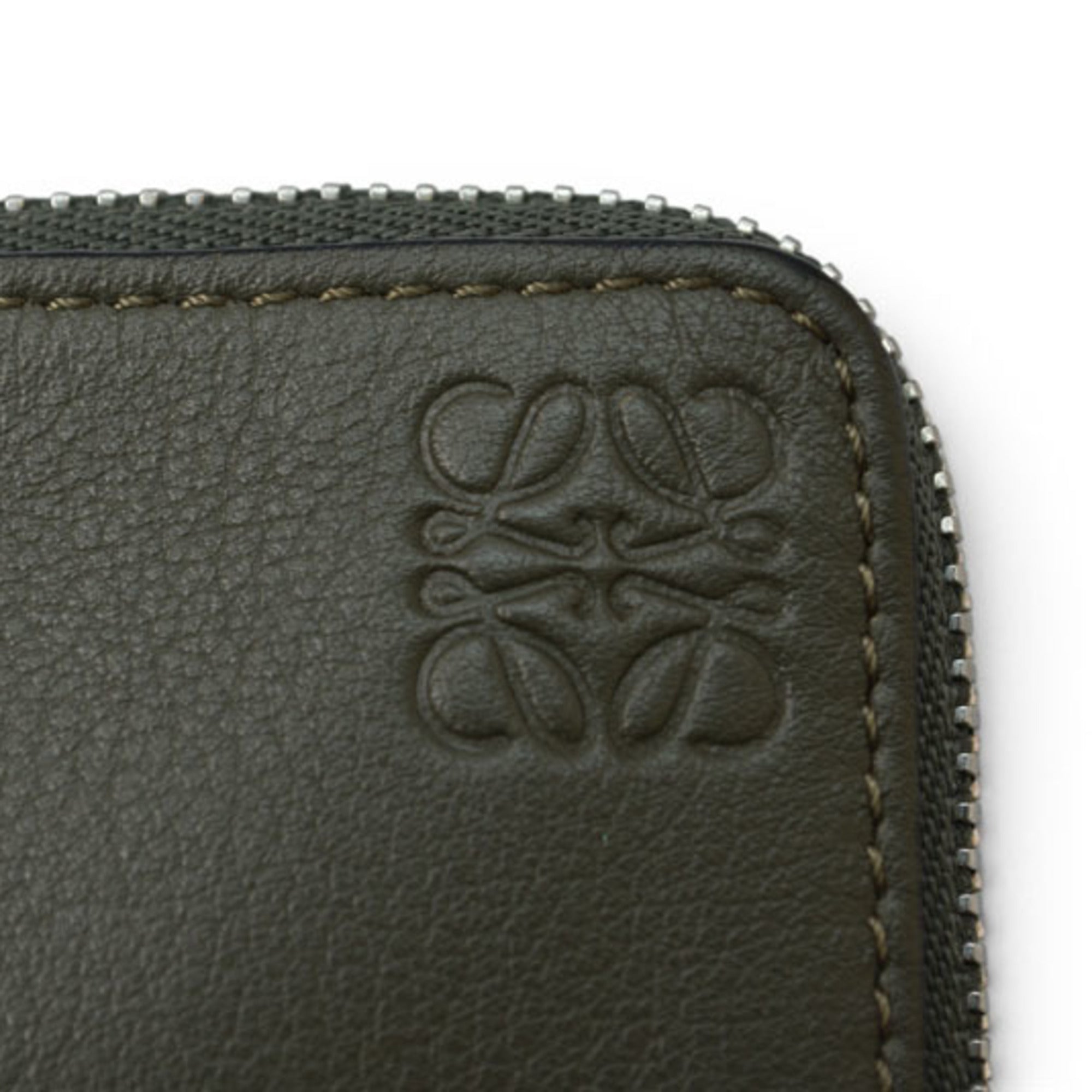 Loewe Khaki Brown Leather Coin Purse/Coin Case (Pre-Owned)