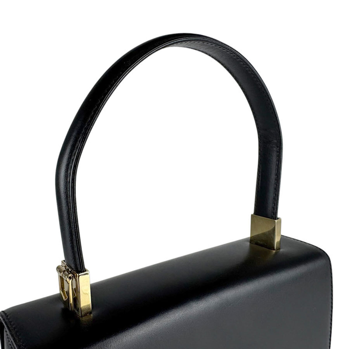 Salvatore Ferragamo Black Leather Handbag Shoulder Bag (Pre-Owned)