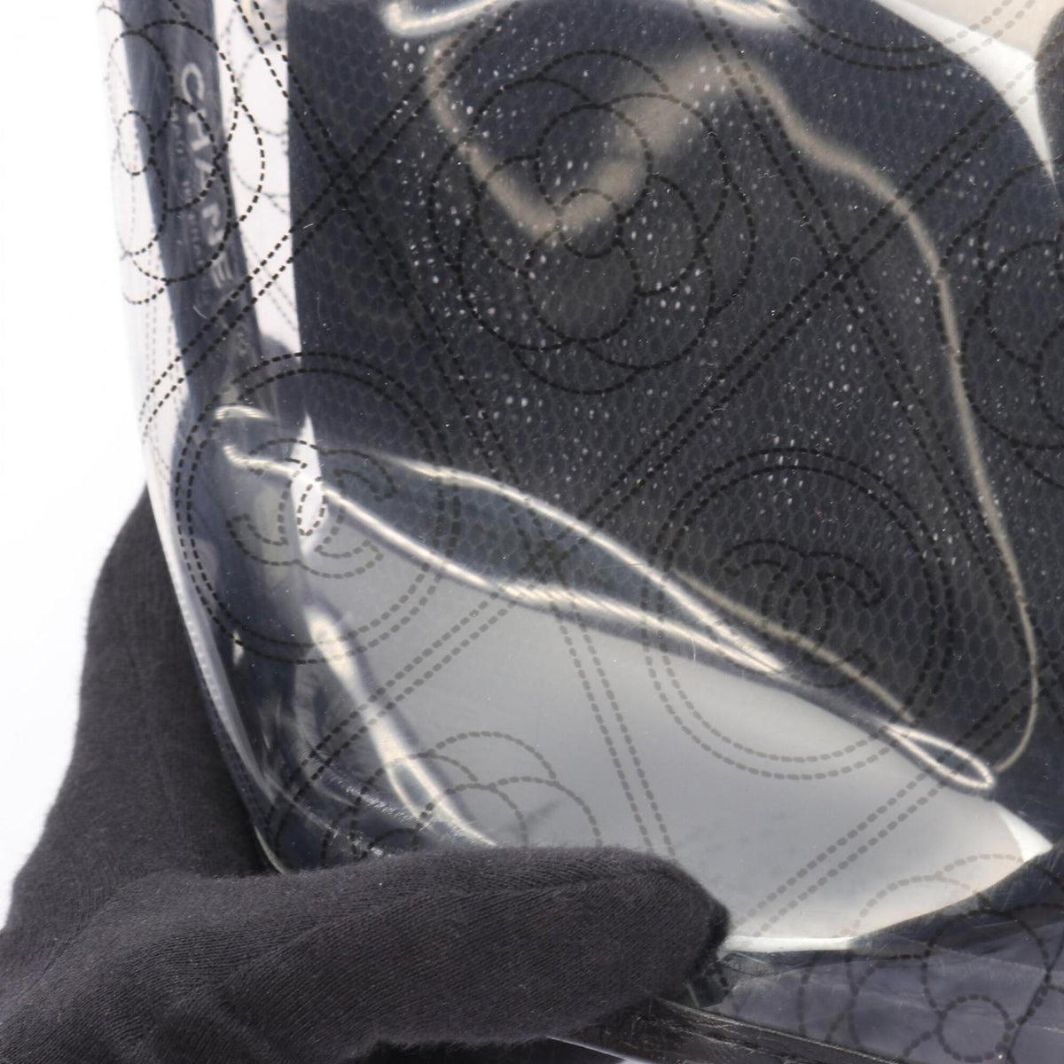 Chanel Black Clear Vinyl Leather Handbag Shoulder Bag (Pre-Owned)
