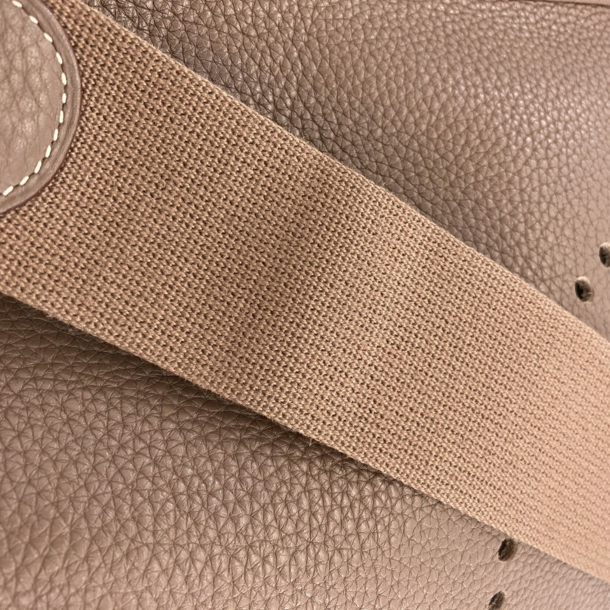 Hermes Etoupe Gray Taurillon Clemence Leather Shoulder Bag (Pre-Owned)