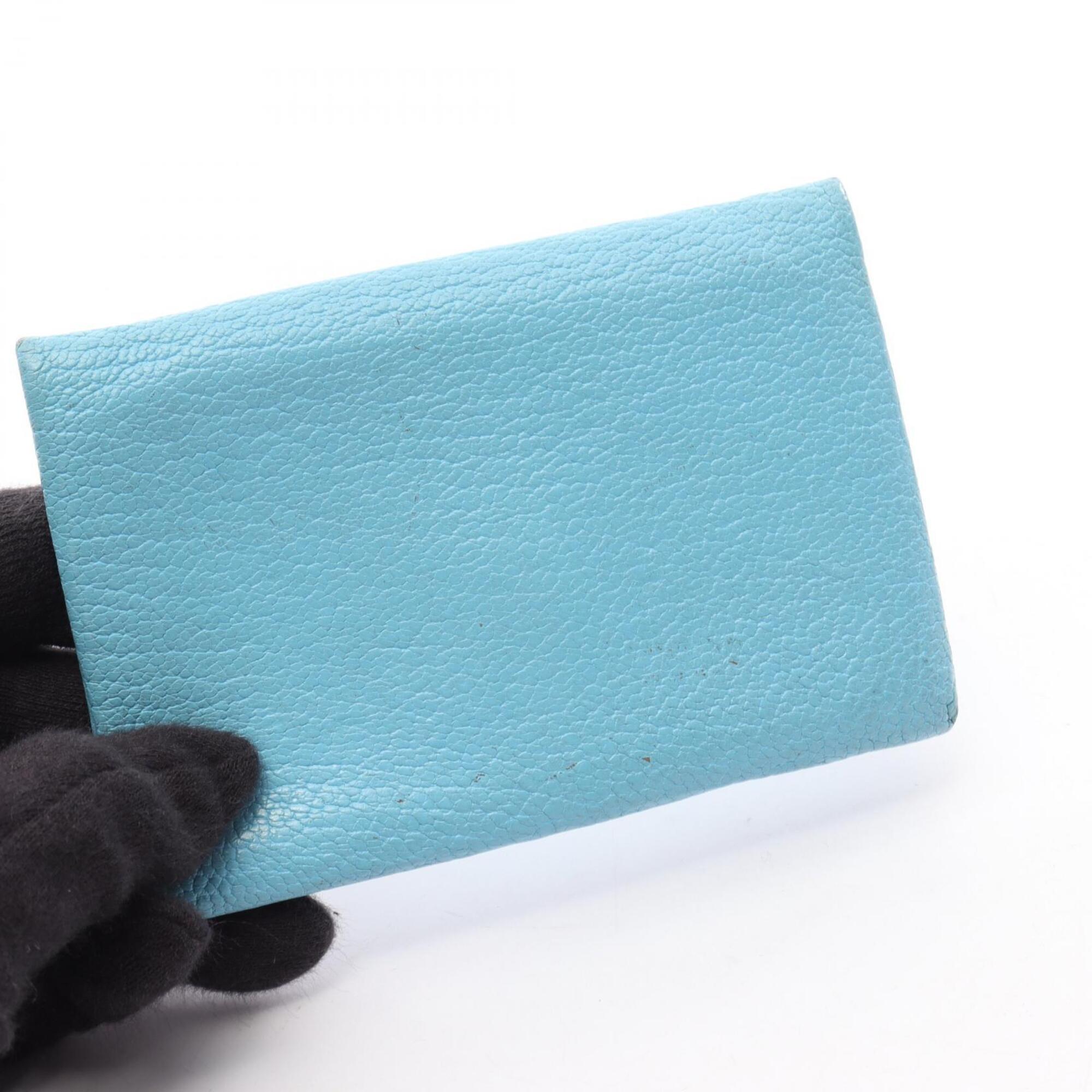 Hermes Blue Celeste Chevre Leather Coin Purse/Coin Case (Pre-Owned)