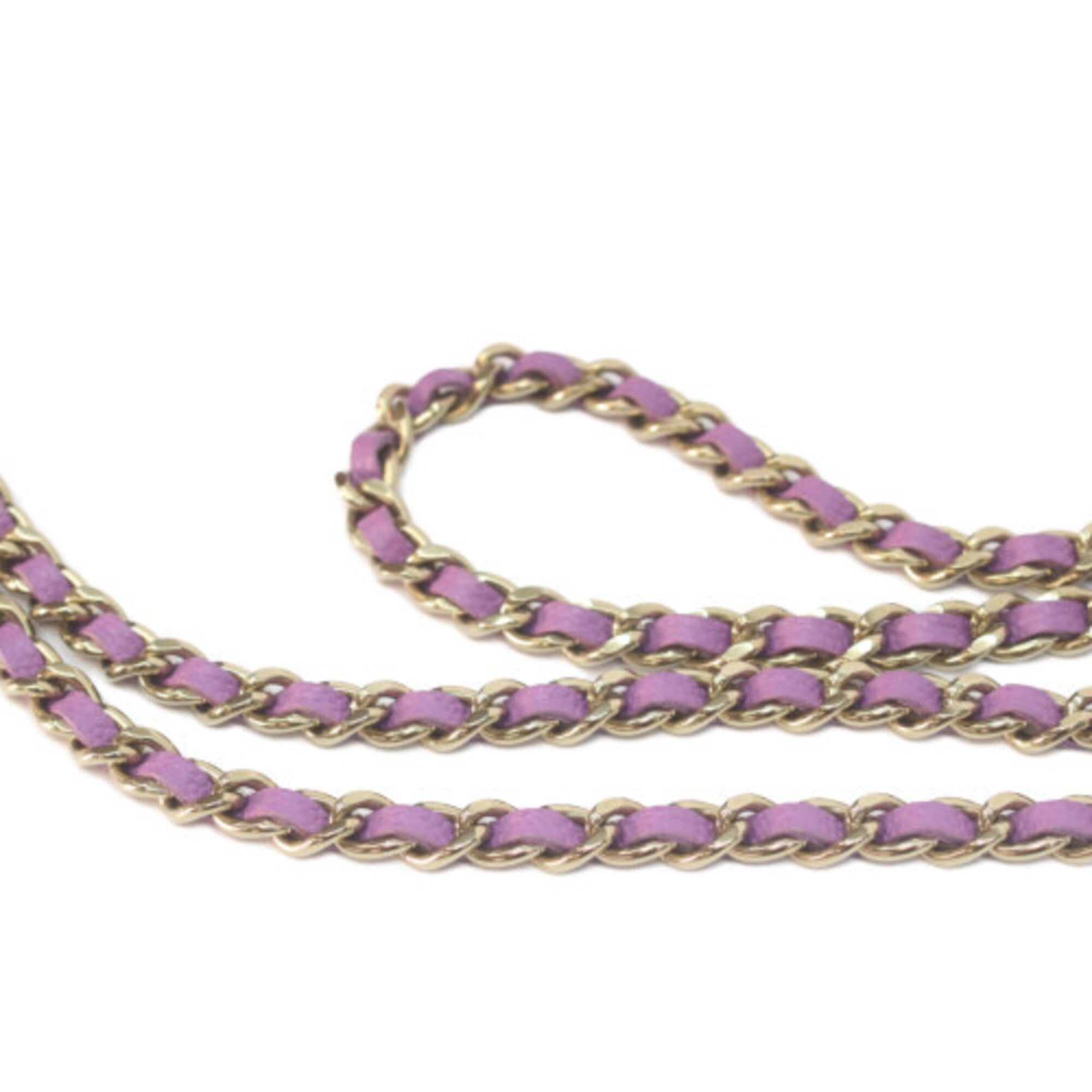 Chanel Purple Grained Calfskin Shoulder Bag (Pre-Owned)