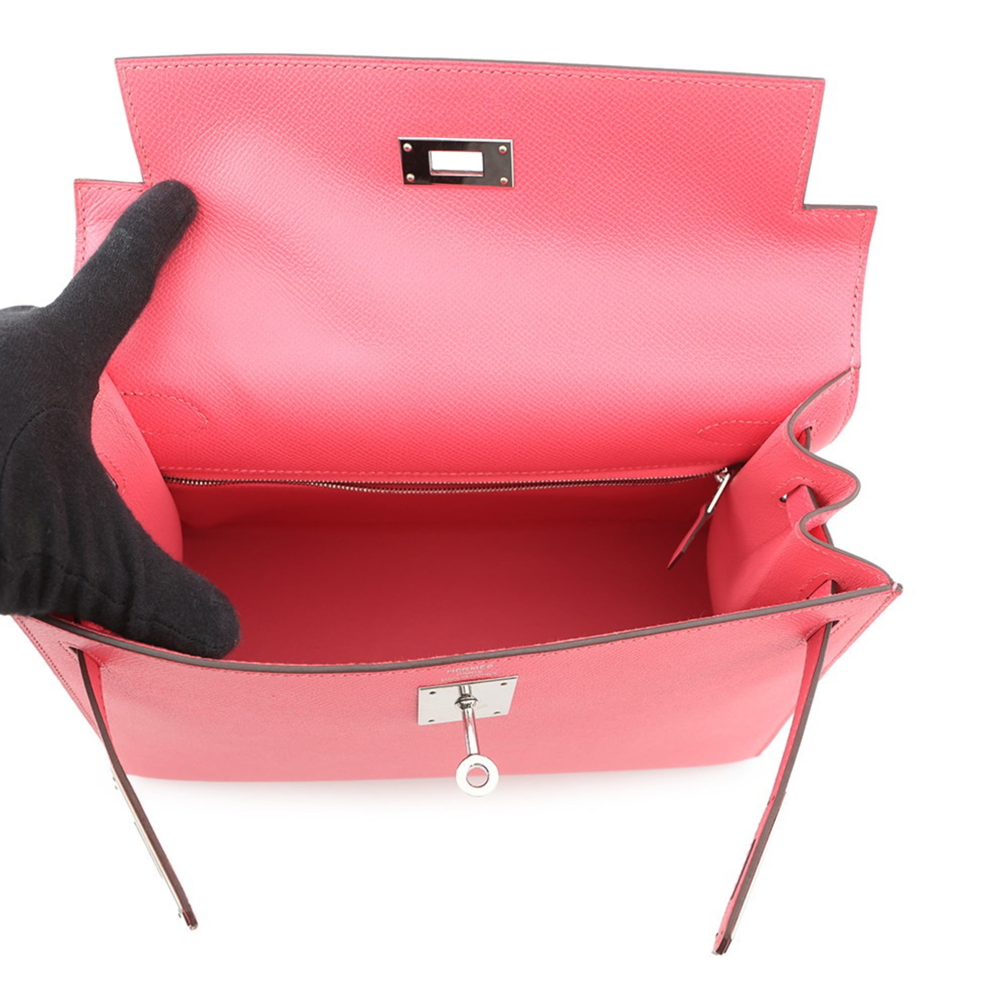 Hermes Kelly Rose Azalee Epsom Leather Handbag (Pre-Owned)