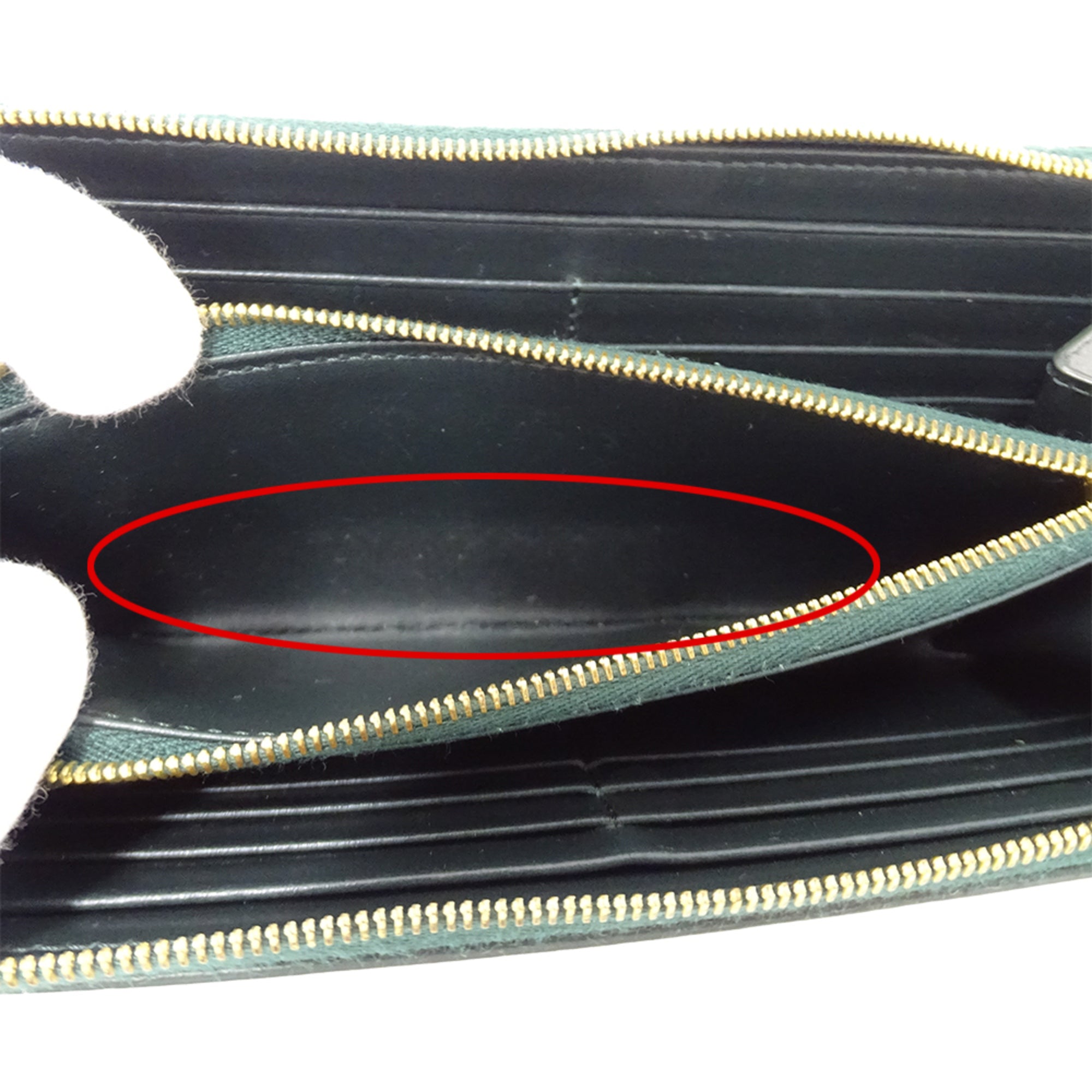 Celine Green Moss Green Leather Long Wallet (Bi-Fold) (Pre-Owned)