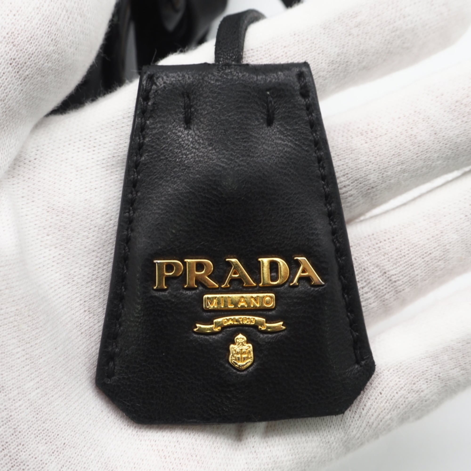 Prada Black Nylon Leather Plastic Handbag (Pre-Owned)