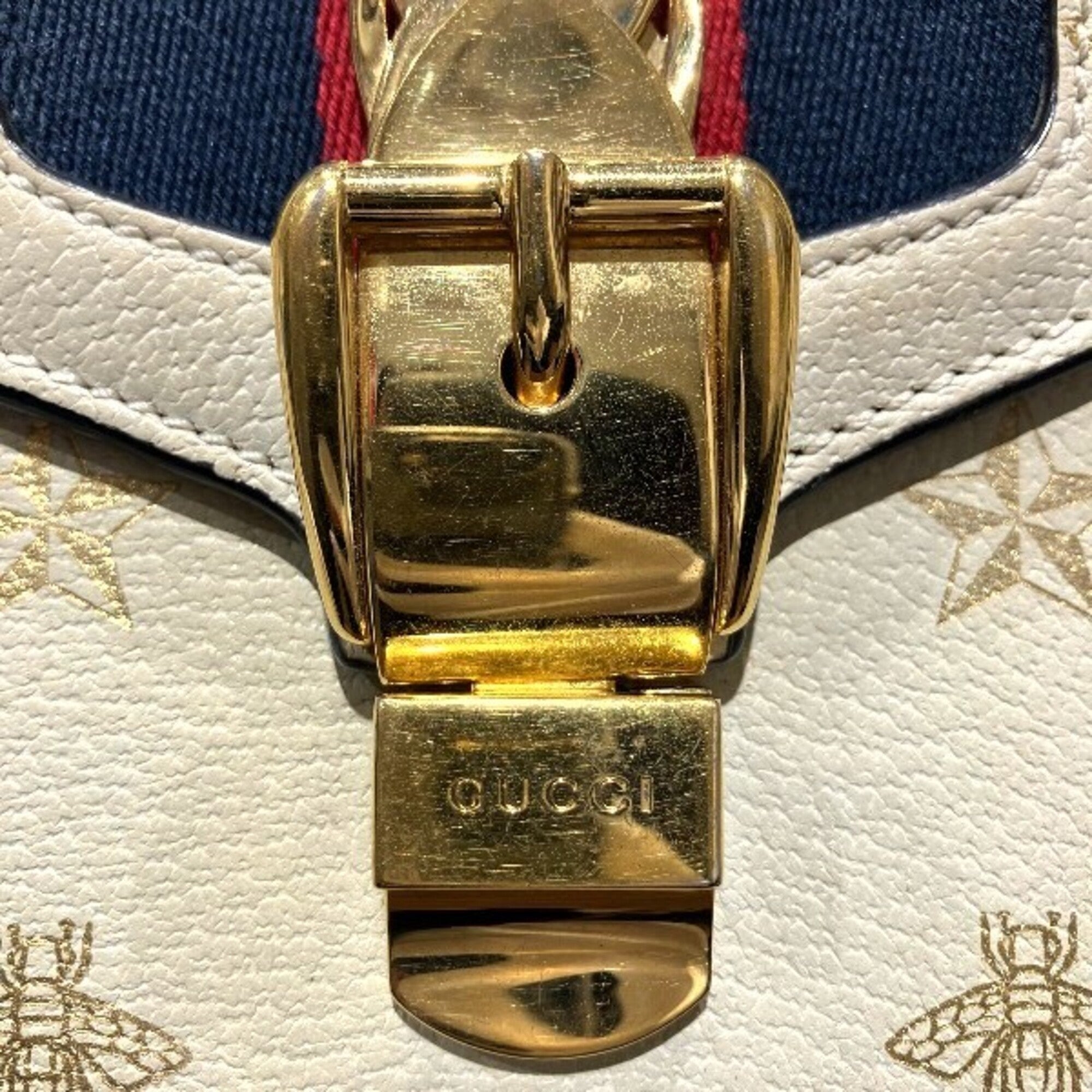 Gucci Ivory Leather Handbag Shoulder Bag (Pre-Owned)