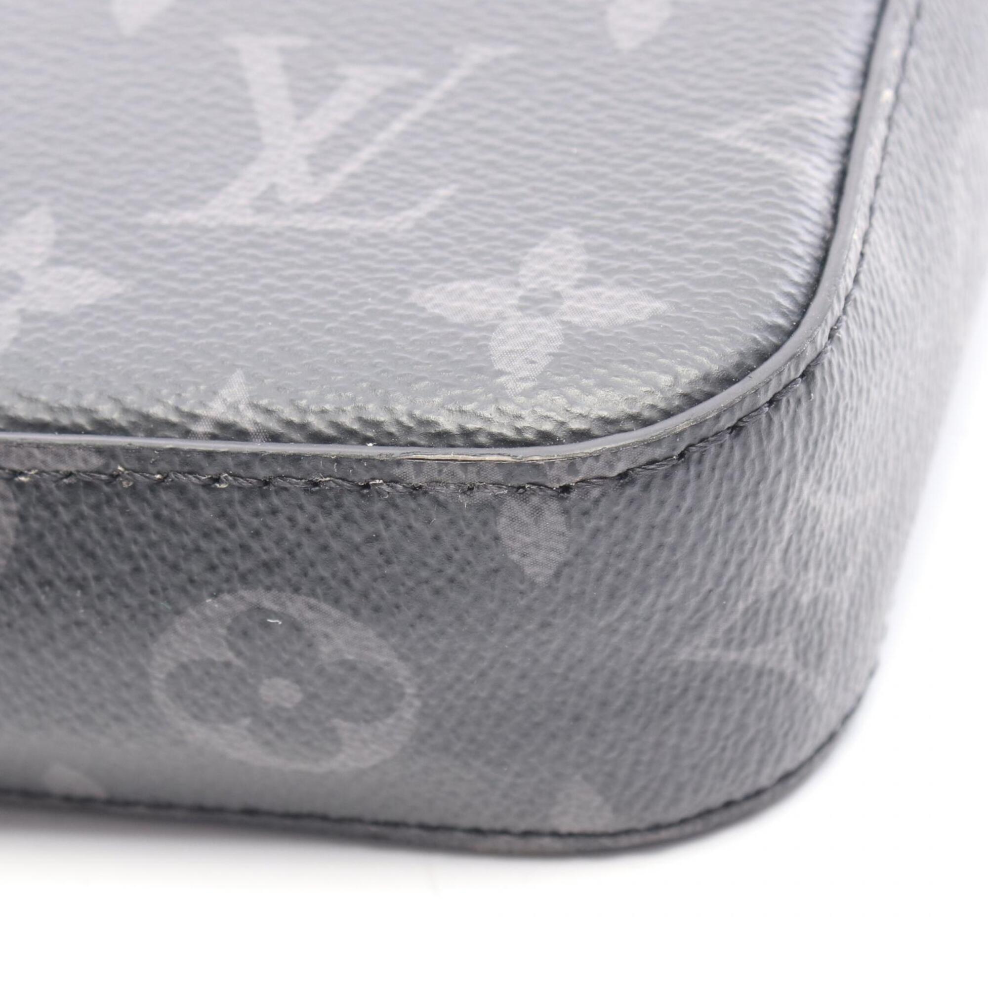 Louis Vuitton Black Noir Coated Canvas Leather Clutch Bag Handbag (Pre-Owned)