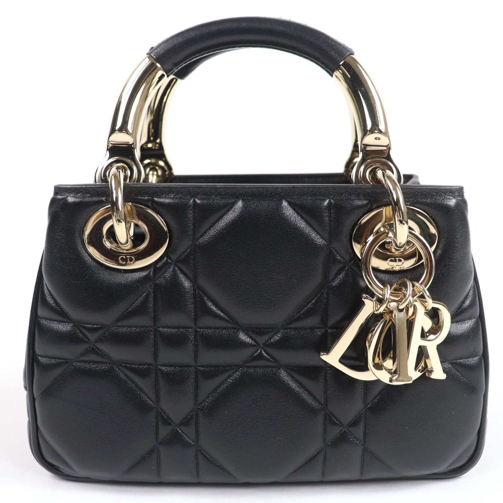 Christian Dior Black Leather Handbag Shoulder Bag (Pre-Owned)