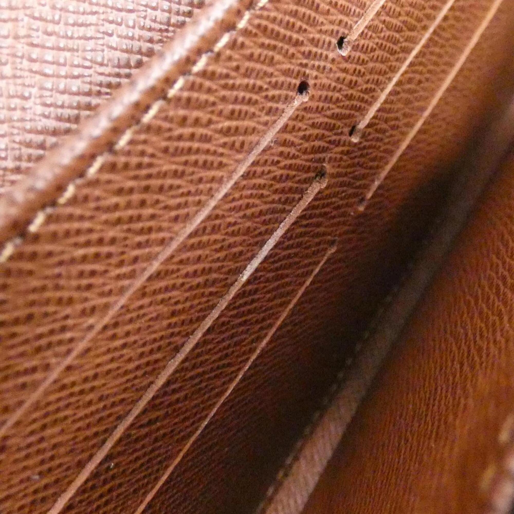 Louis Vuitton Marron Coated Canvas Long Wallet (Bi-Fold) (Pre-Owned)