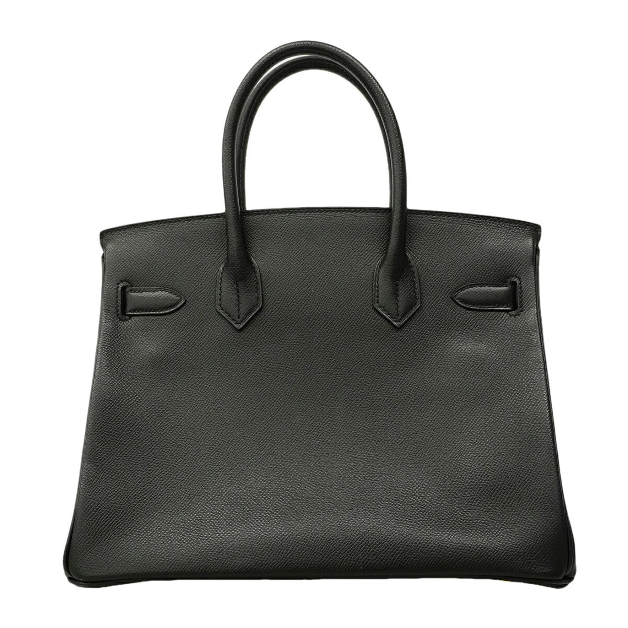 Hermes Black Leather Handbag (Pre-Owned)