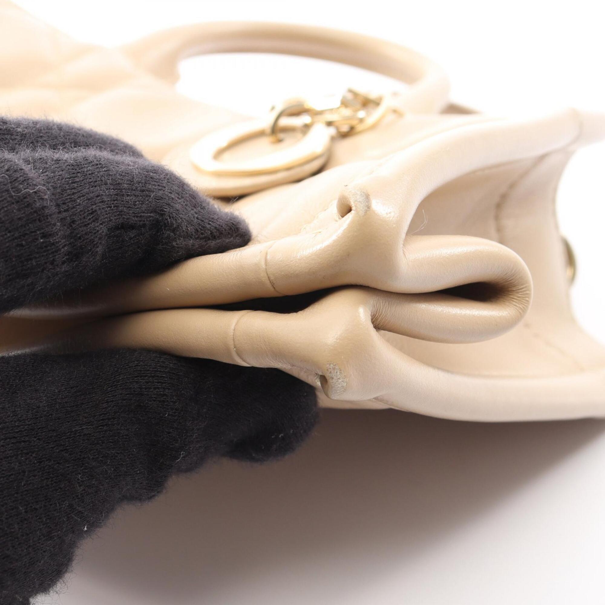 Christian Dior Beige Leather Handbag (Pre-Owned)