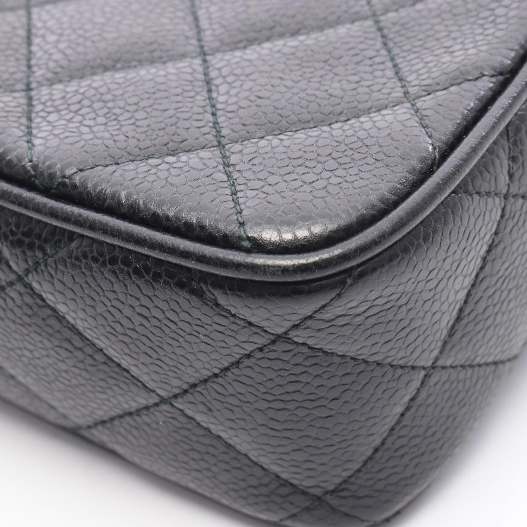 Chanel Black Grained Calfskin Handbag Shoulder Bag (Pre-Owned)