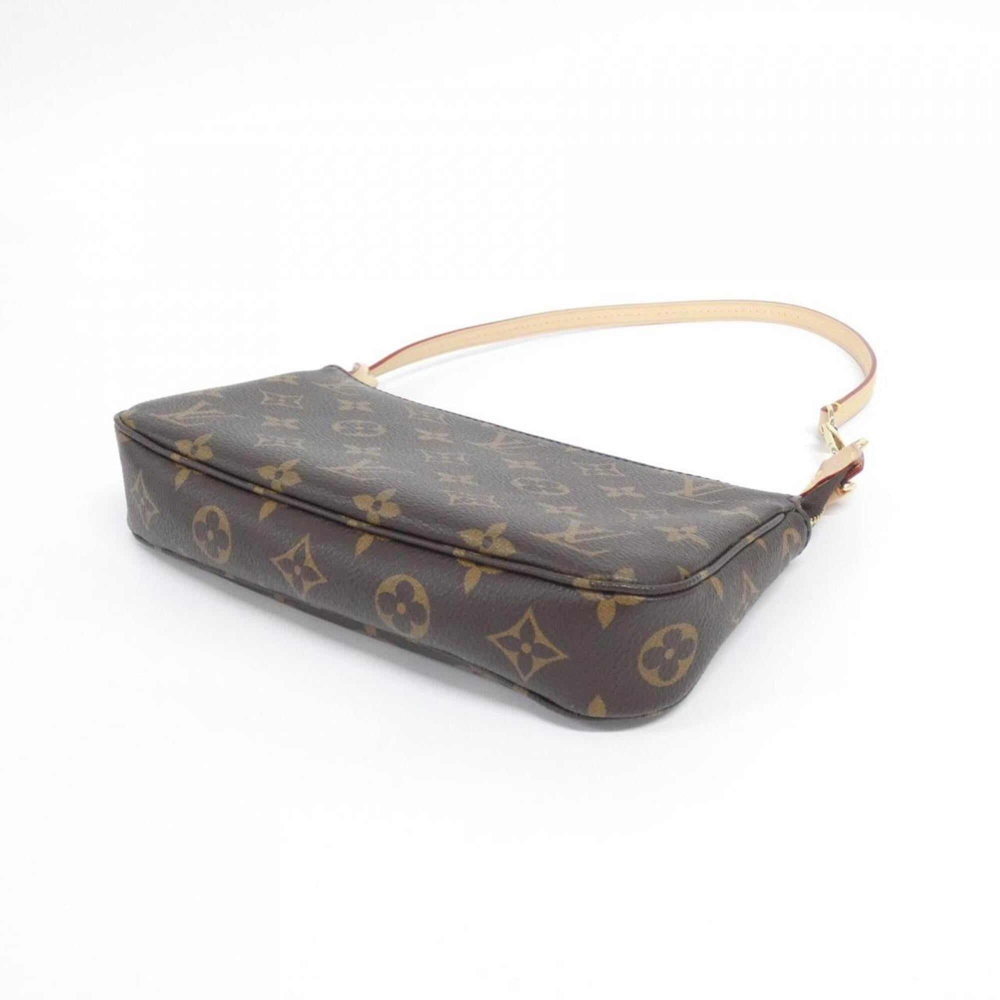 Louis Vuitton Marron Coated Canvas Pochette Pouch (Pre-Owned)