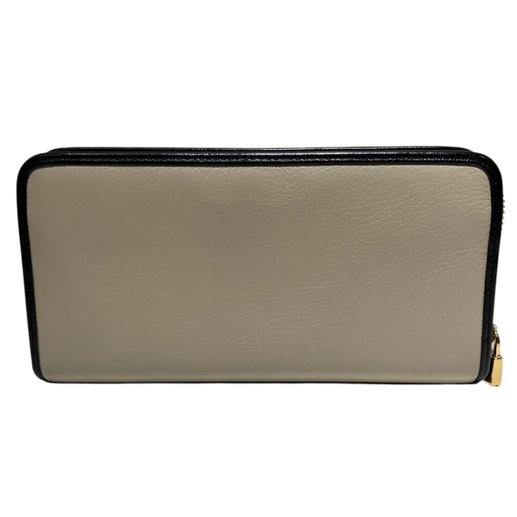 Loewe Beige Black Leather Long Wallet (Bi-Fold) (Pre-Owned)