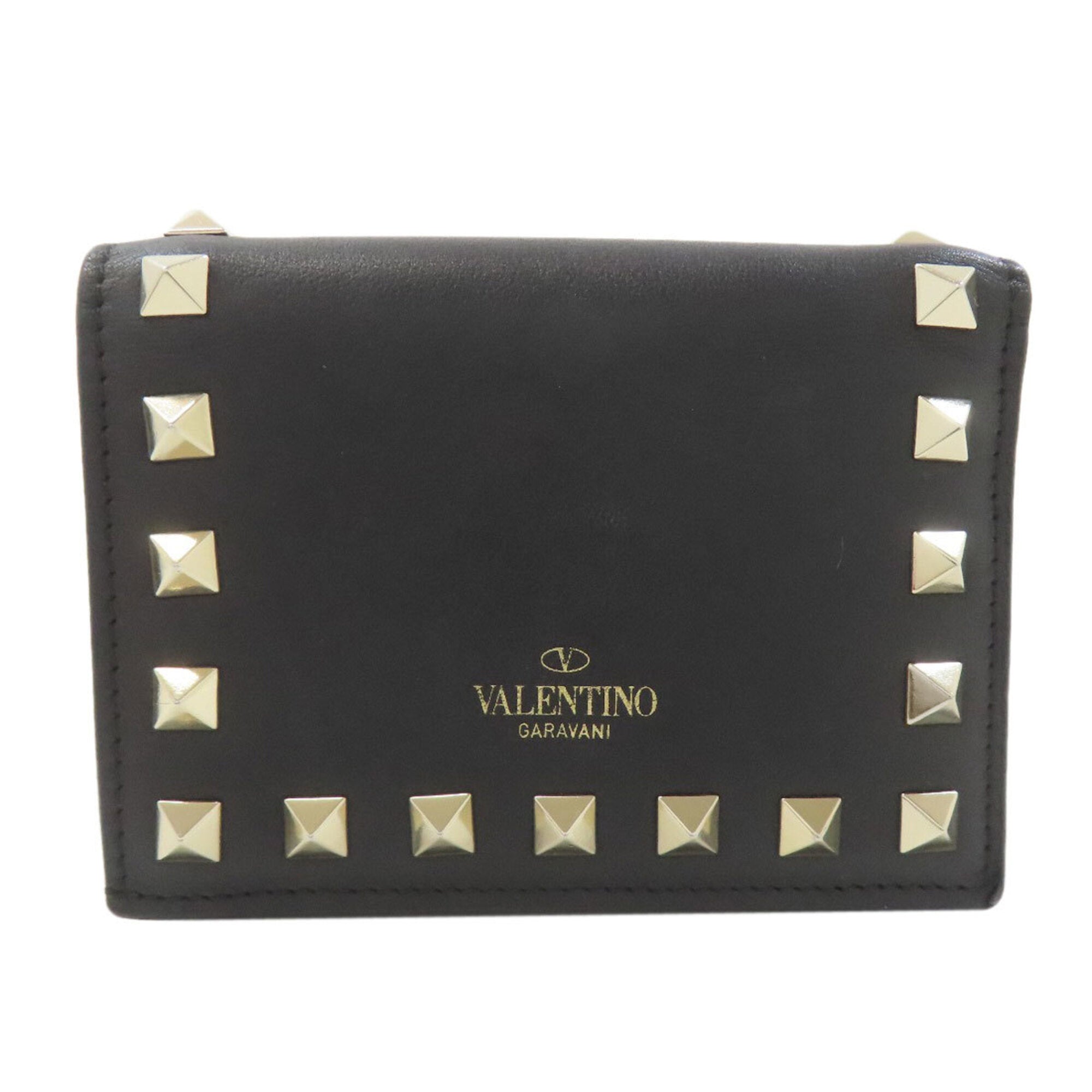 Valentino Garavani Black Leather Wallet (Bi-Fold) (Pre-Owned)