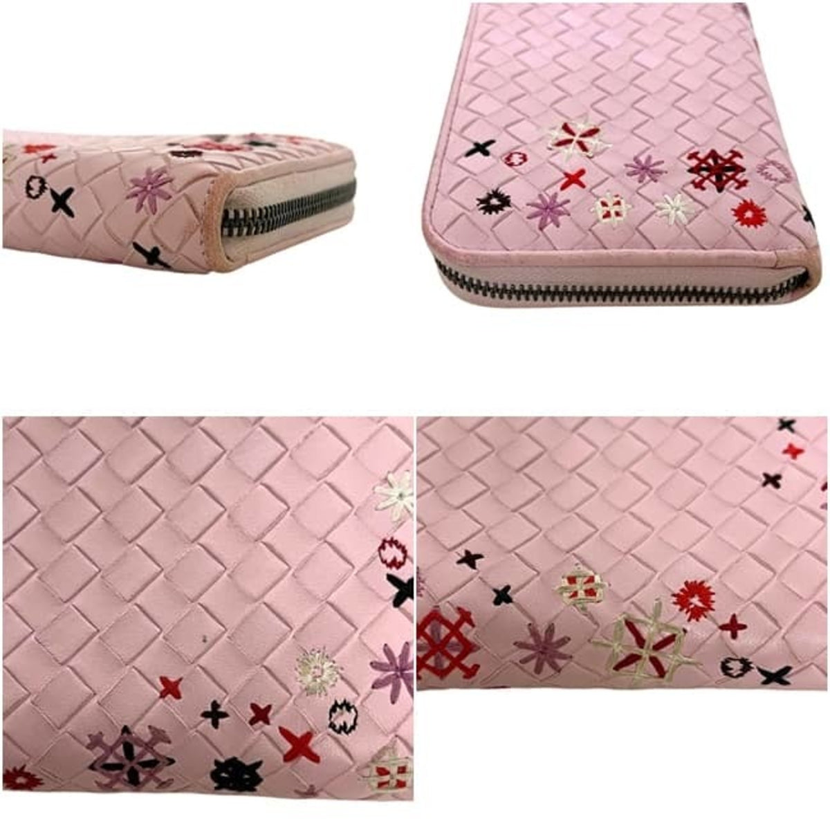 Bottega Veneta Pink Leather Long Wallet (Bi-Fold) (Pre-Owned)