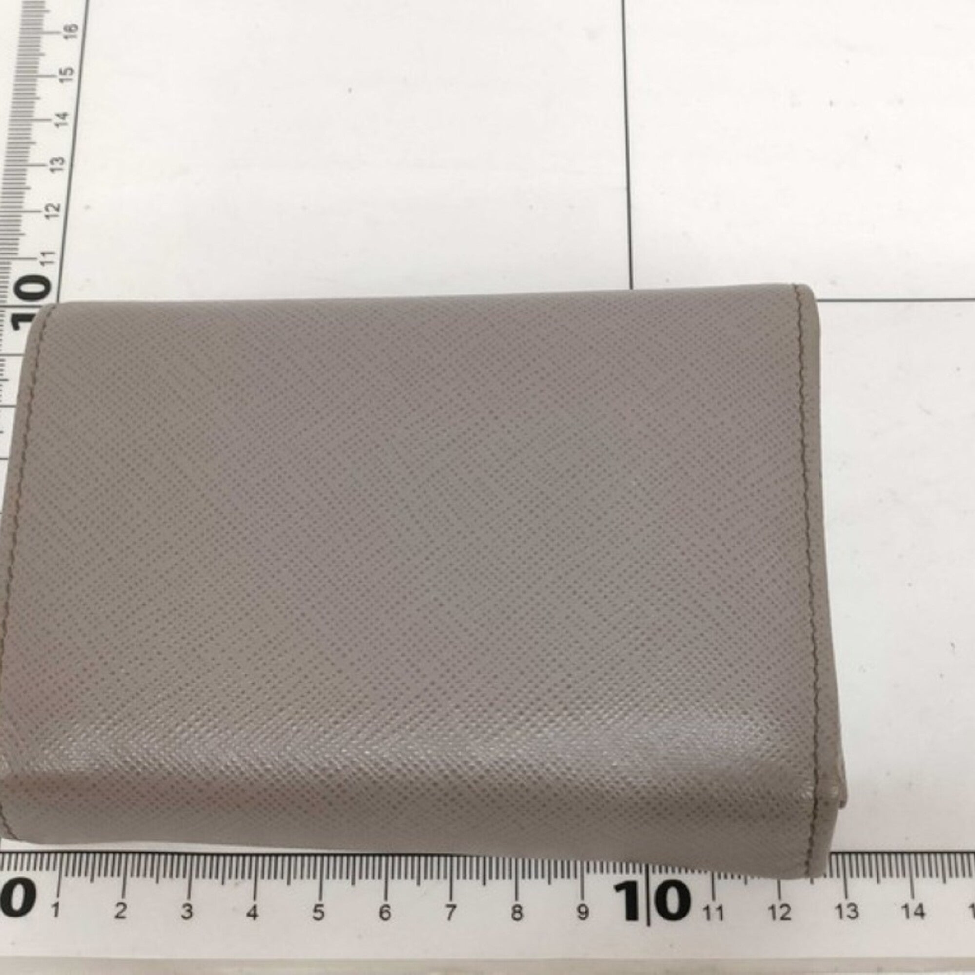 Prada Grayish Saffiano Metal Wallet (Tri-Fold) (Pre-Owned)