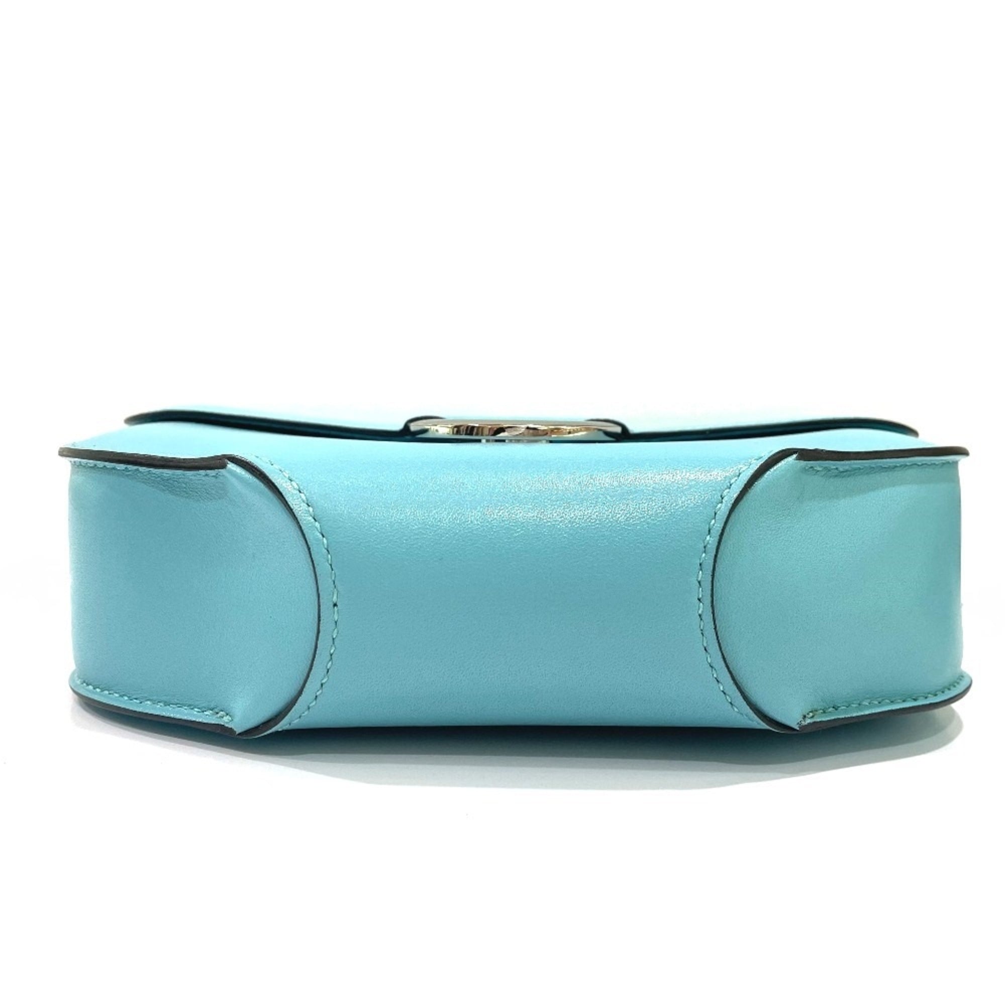 Hermes Blue Blue Atoll Tadelakt Leather Handbag Shoulder Bag (Pre-Owned)