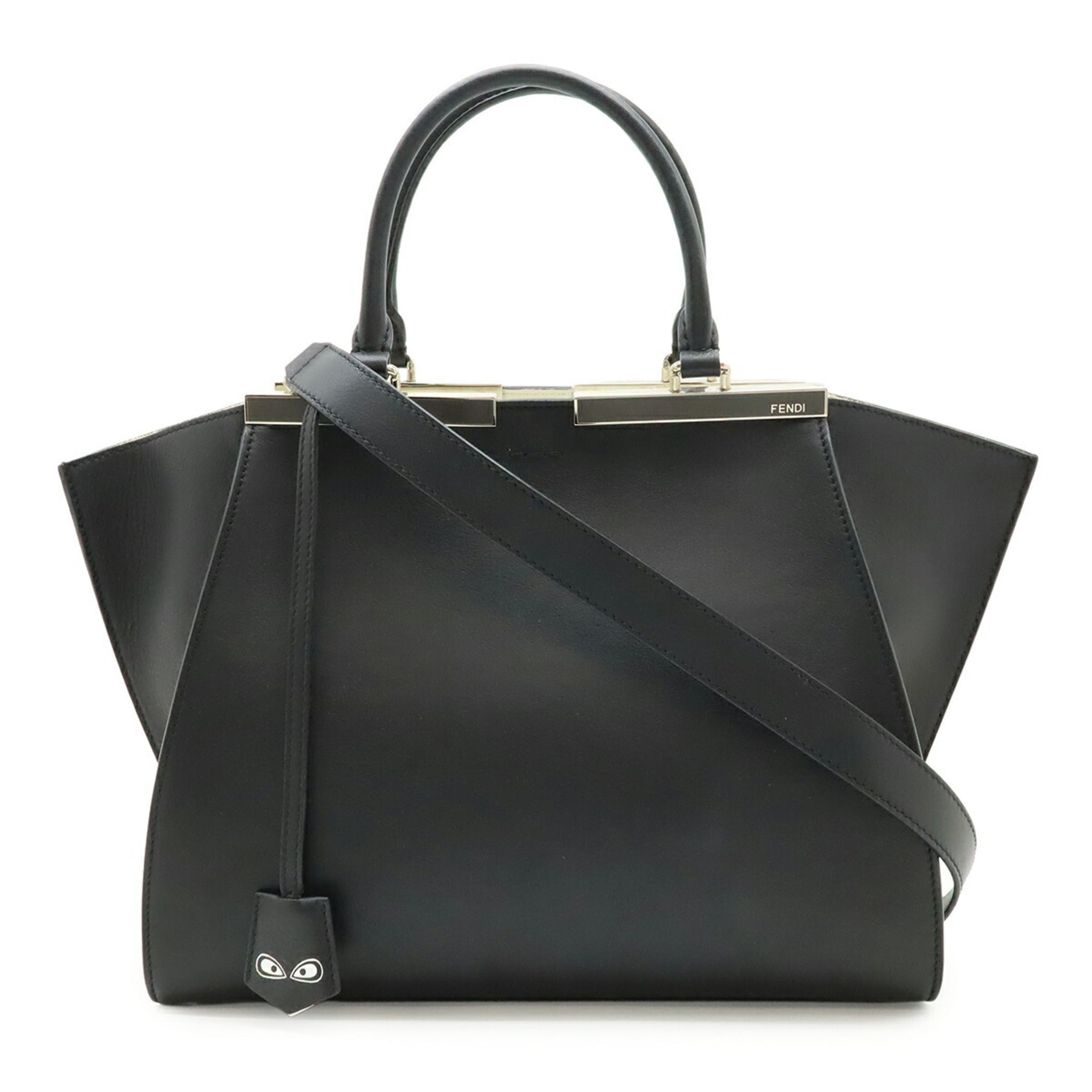 Fendi 3Jours Black Leather Handbag Shoulder Bag (Pre-Owned)
