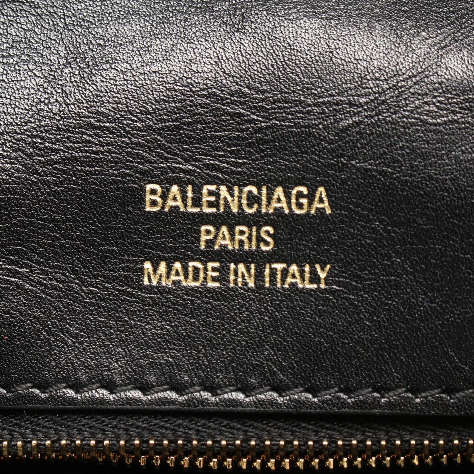 Balenciaga Black Leather Handbag Shoulder Bag (Pre-Owned)