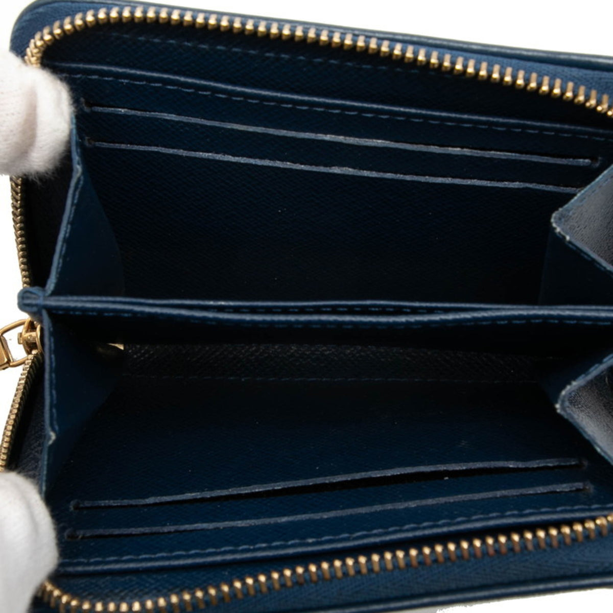Louis Vuitton Blue Denim Leather Coin Purse/Coin Case (Pre-Owned)