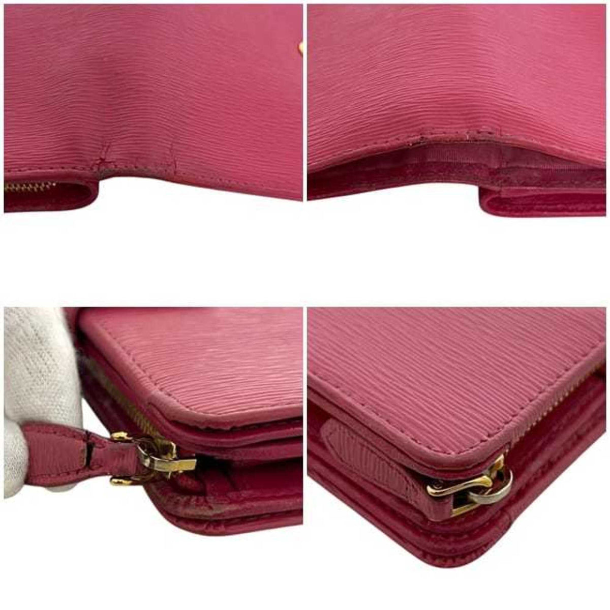 Prada Peonia Pink Leather Wallet (Bi-Fold) (Pre-Owned)