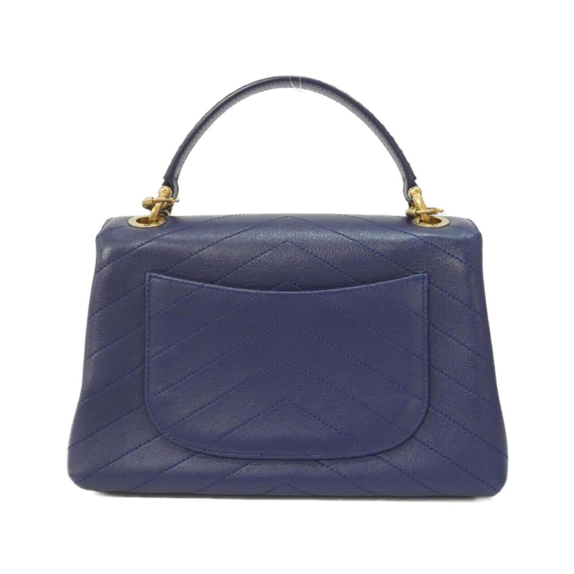 Chanel Blue Leather Handbag (Pre-Owned)