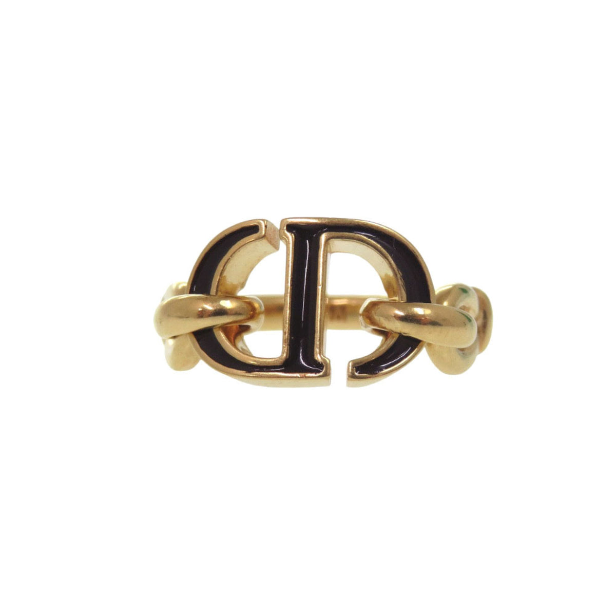 Christian Dior Gold Gold Plating Band Ring (Pre-Owned)