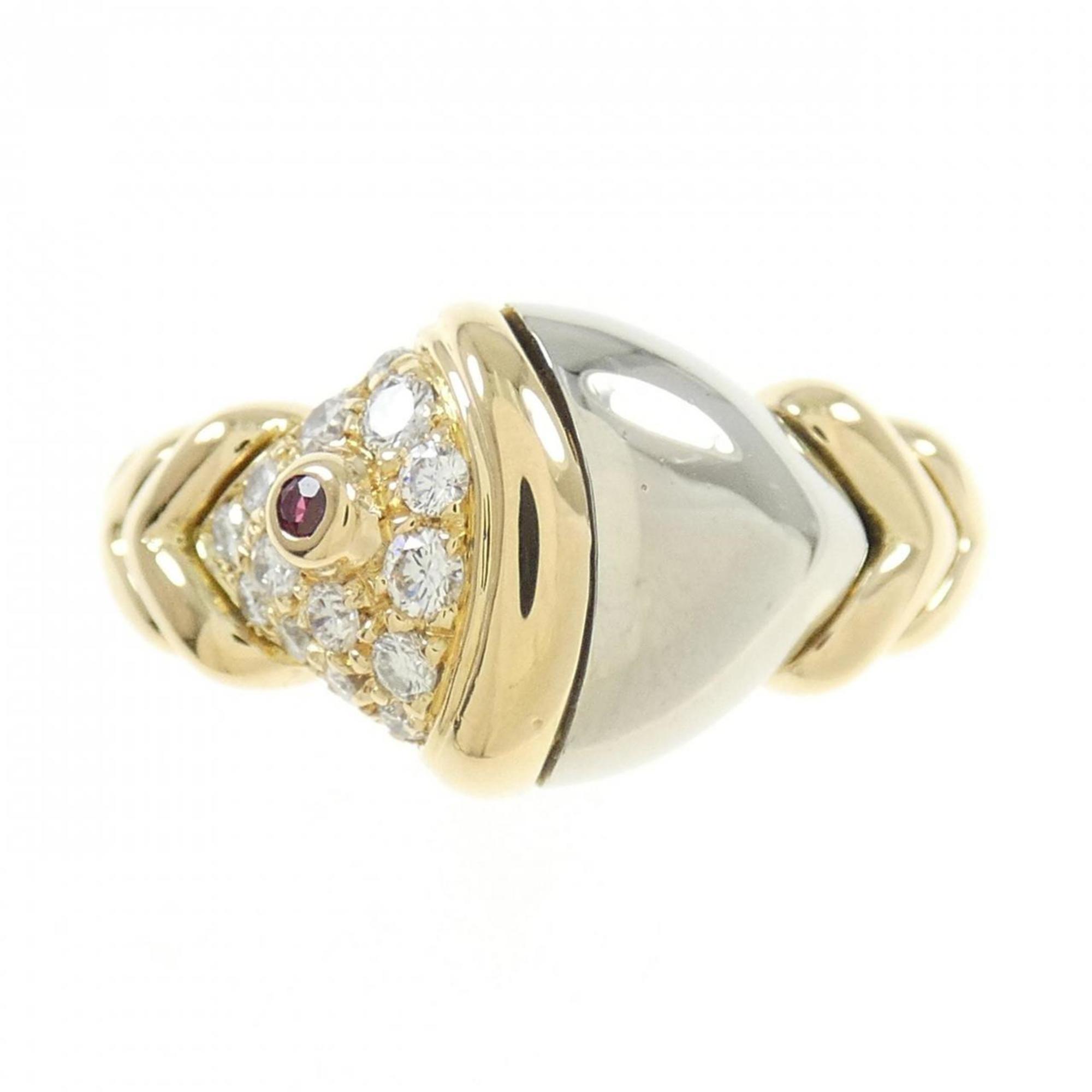 Bvlgari White Gold Yellow Gold White Gold (18K) Yellow Gold (18K) Band Ring (Pre-Owned)