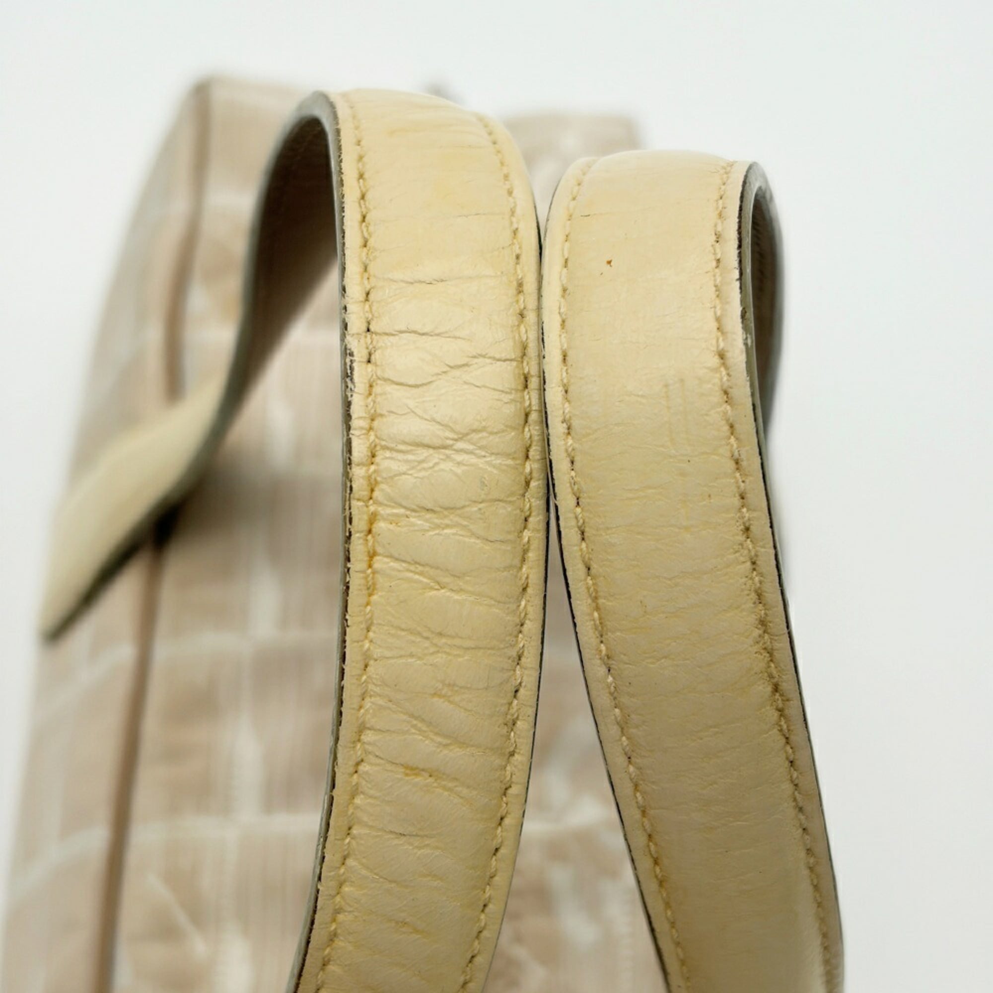 Chanel New Travel Line Beige Nylon Jacquard Leather Boston Bag (Pre-Owned)