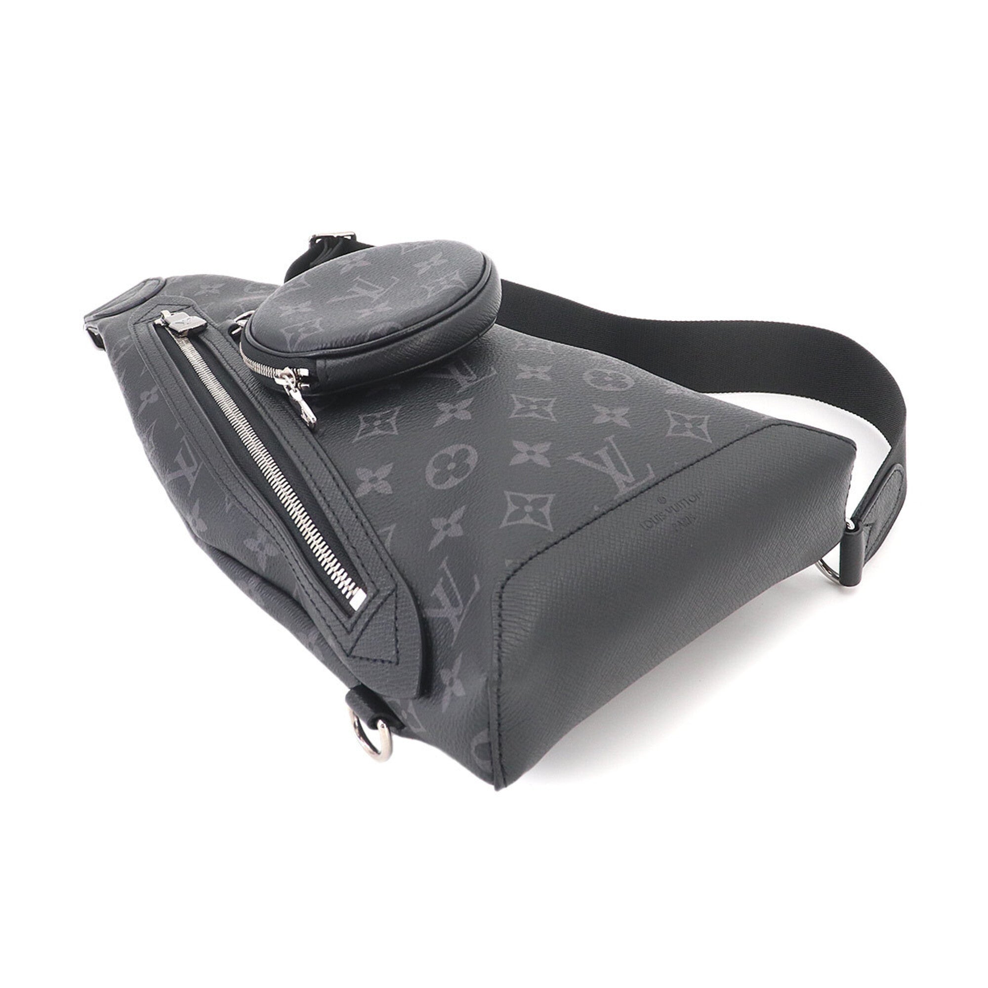 Louis Vuitton Monogram Eclipse Noir Monogram Eclipse Taiga Leather Handbag Sling Bag (Pre-Owned)