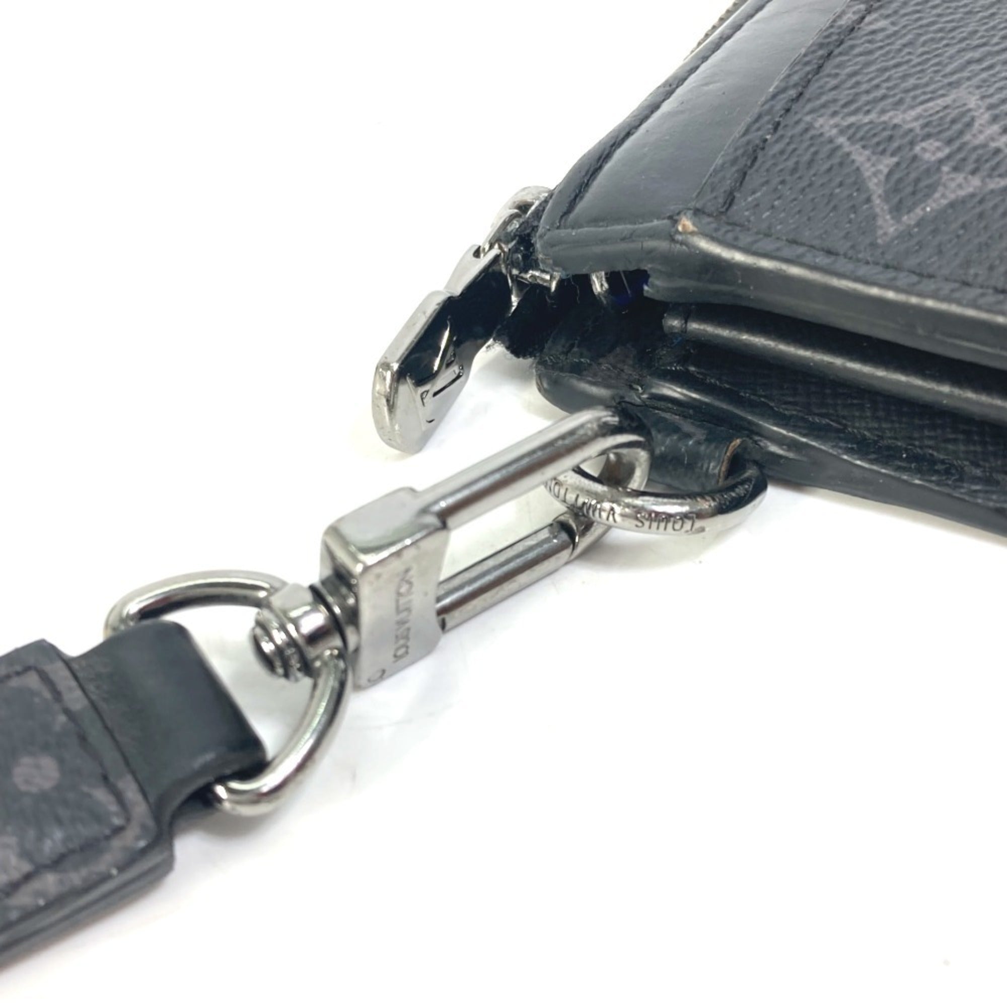 Louis Vuitton Monogram Eclipse Black Blue Monogram Eclipse Long Wallet (Bi-Fold) (Pre-Owned)