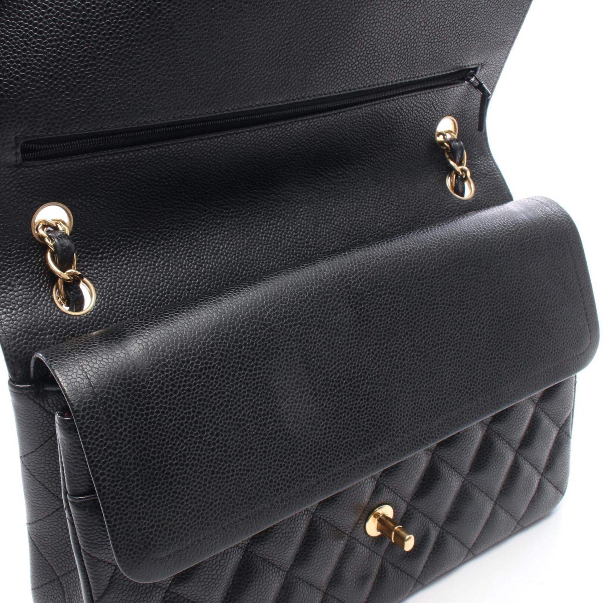 Chanel Black Grained Calfskin Handbag Shoulder Bag (Pre-Owned)