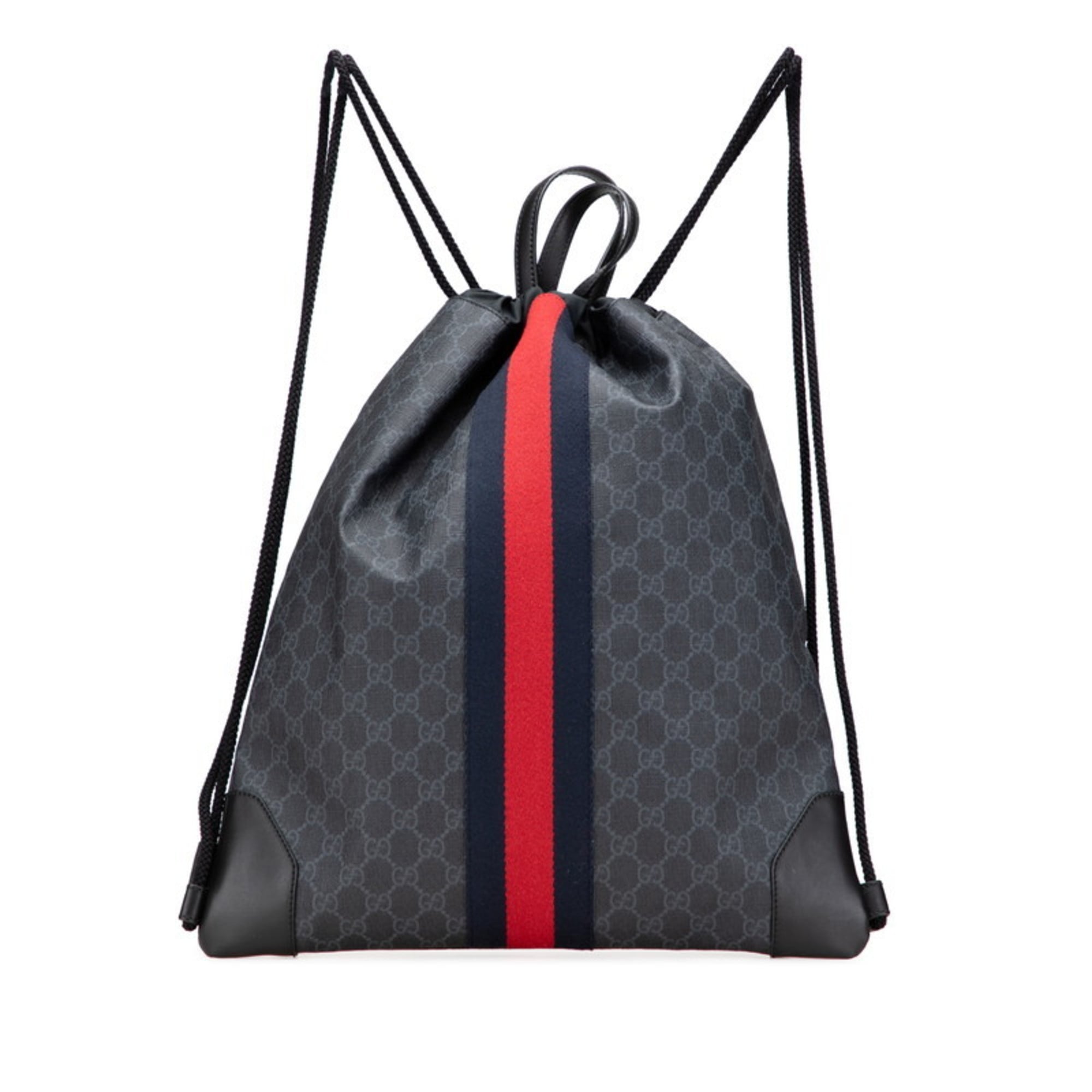 Gucci Black Gray Pvc Leather Backpack (Pre-Owned)