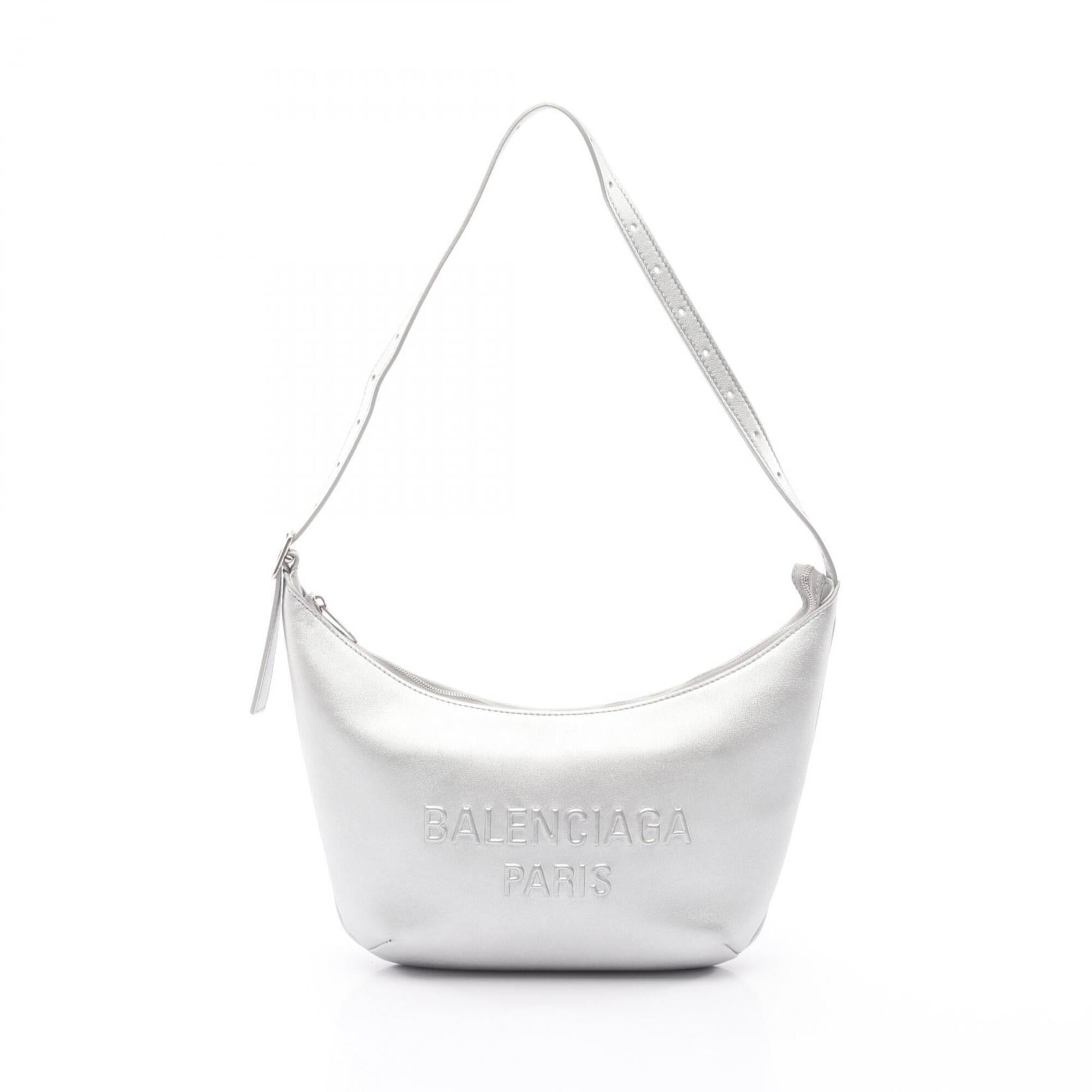 Balenciaga Silver Leather Handbag Shoulder Bag (Pre-Owned)