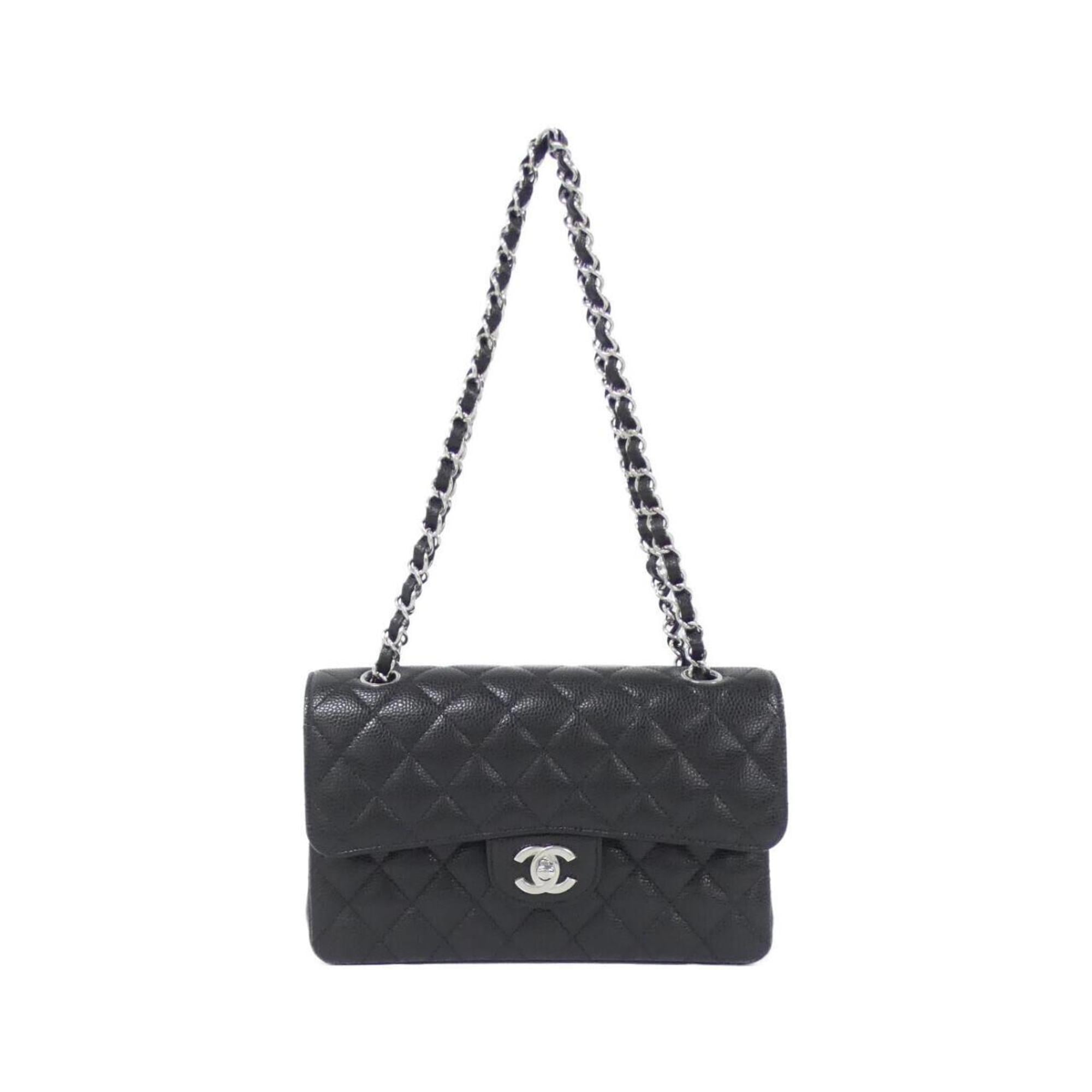 Chanel Black Bordeaux Grained Calfskin Shoulder Bag (Pre-Owned)