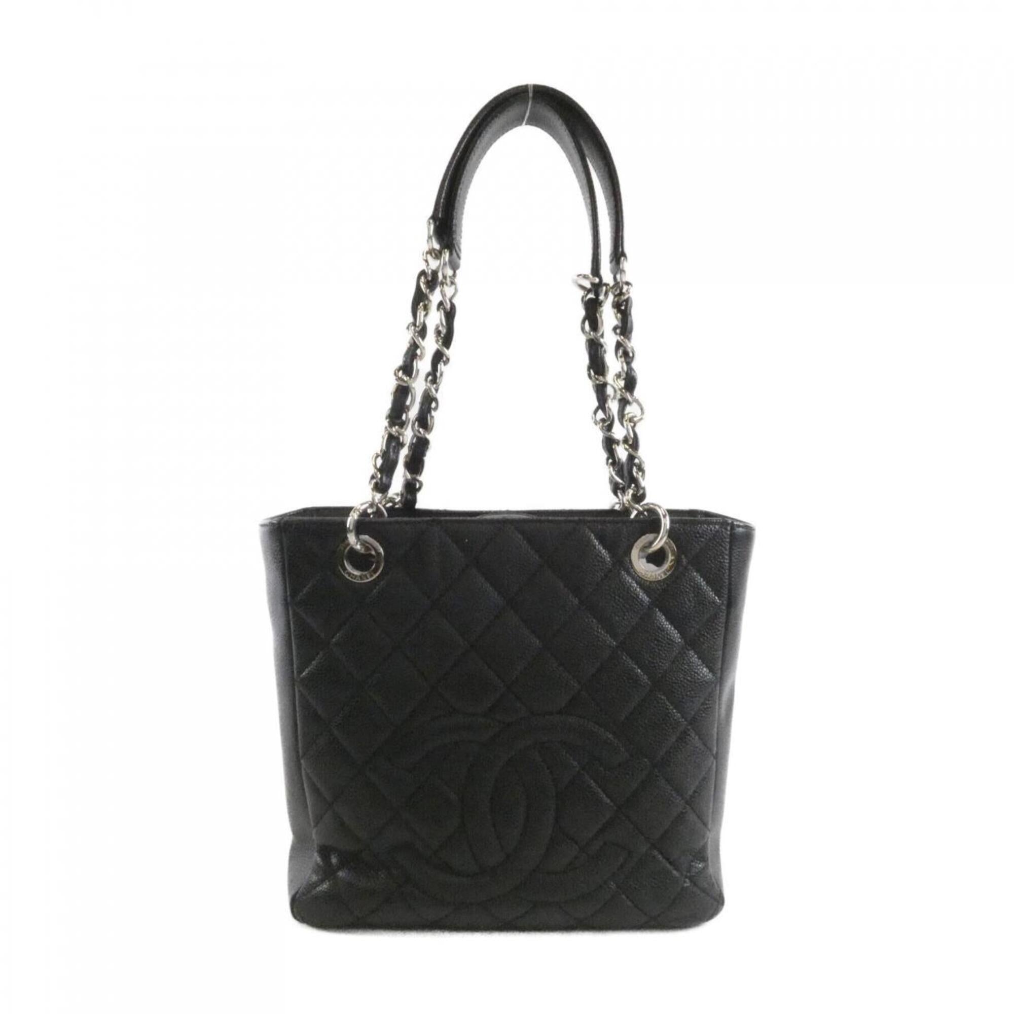 Chanel Black Grained Calfskin Shoulder Bag (Pre-Owned)