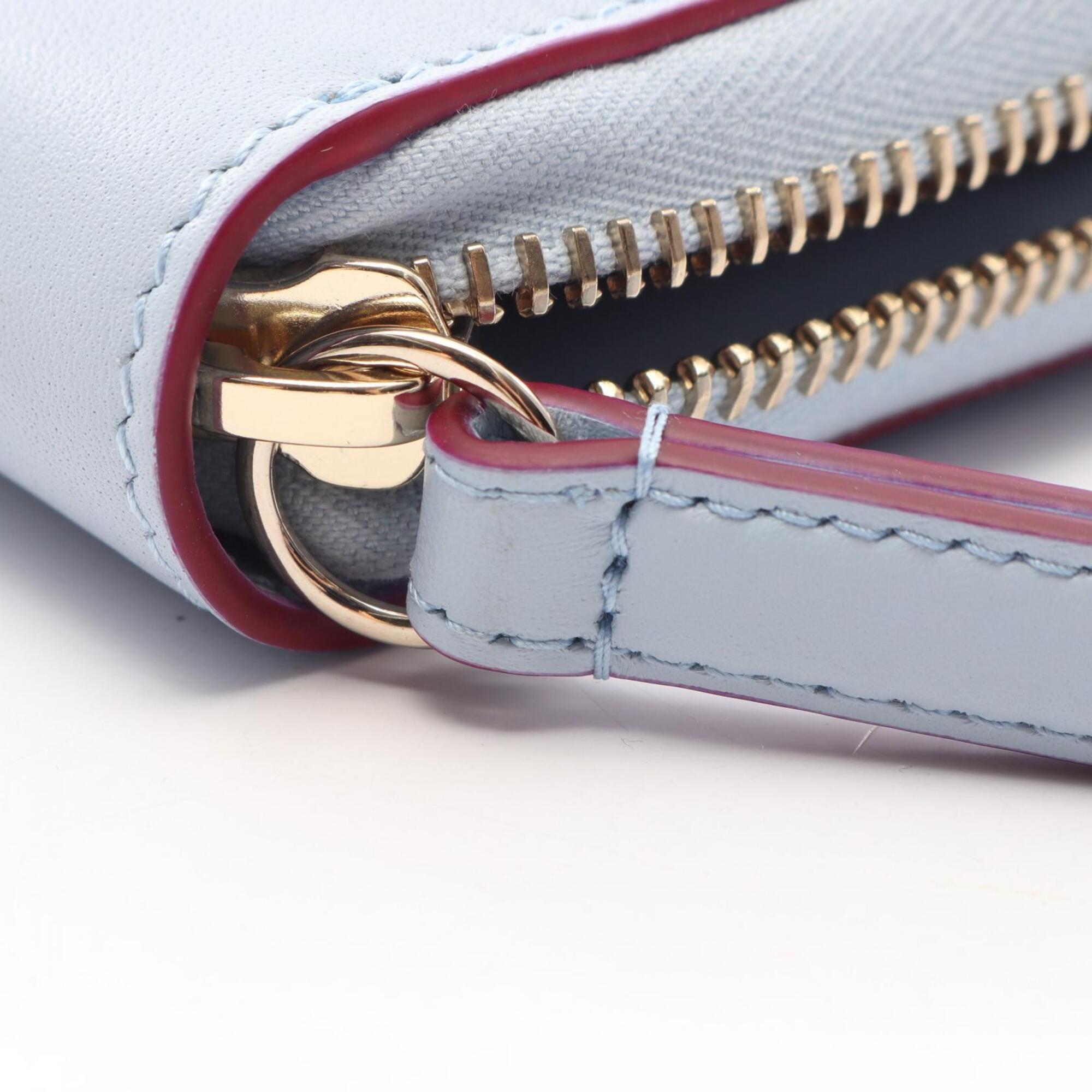 Gucci Blue Multi-Color Leather Long Wallet (Bi-Fold) (Pre-Owned)