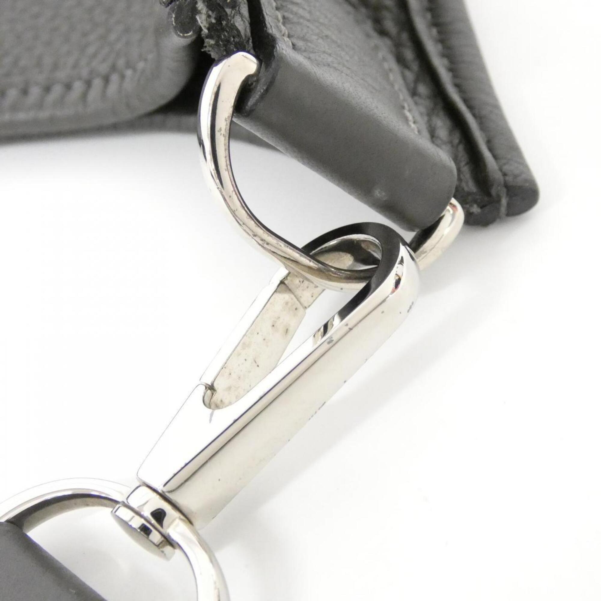 Hermes Graphite Taurillon Clemence Leather Shoulder Bag (Pre-Owned)