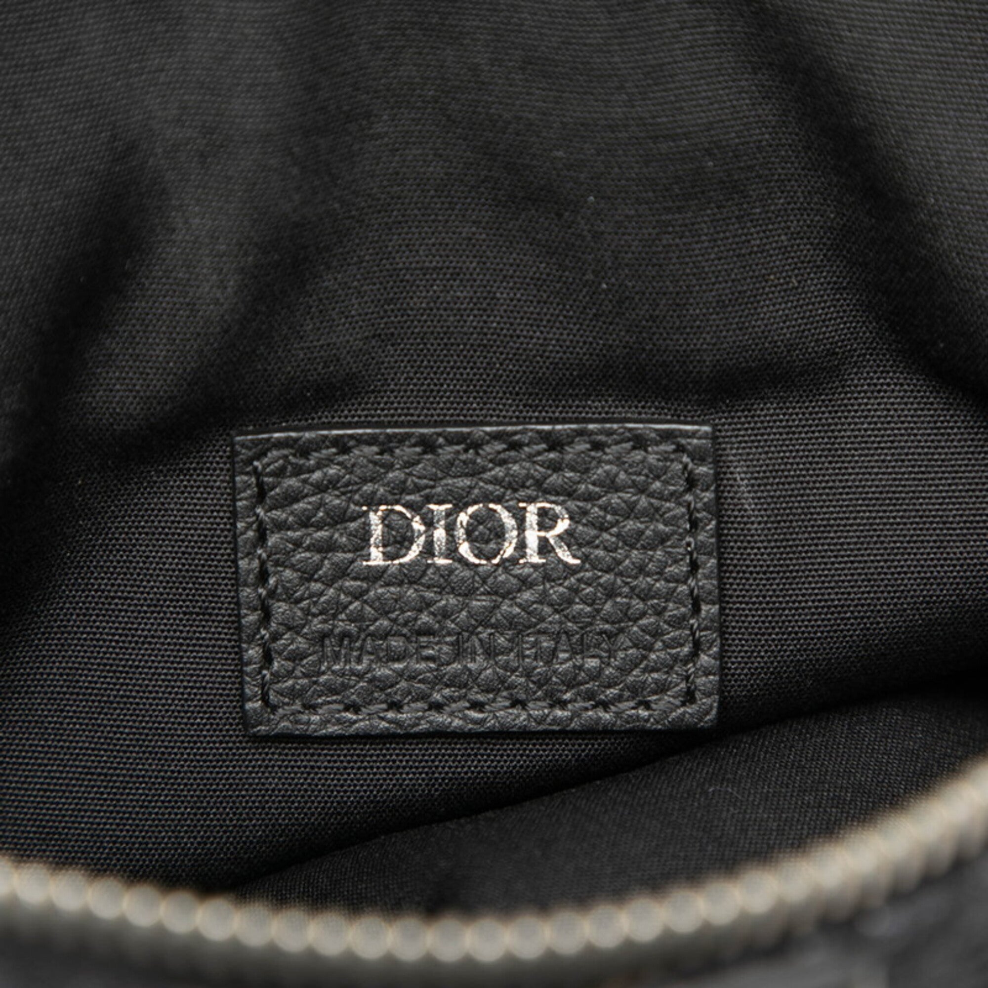 Christian Dior Black Canvas Leather Saddle Bag Shoulder Bag Sling Bag (Pre-Owned)
