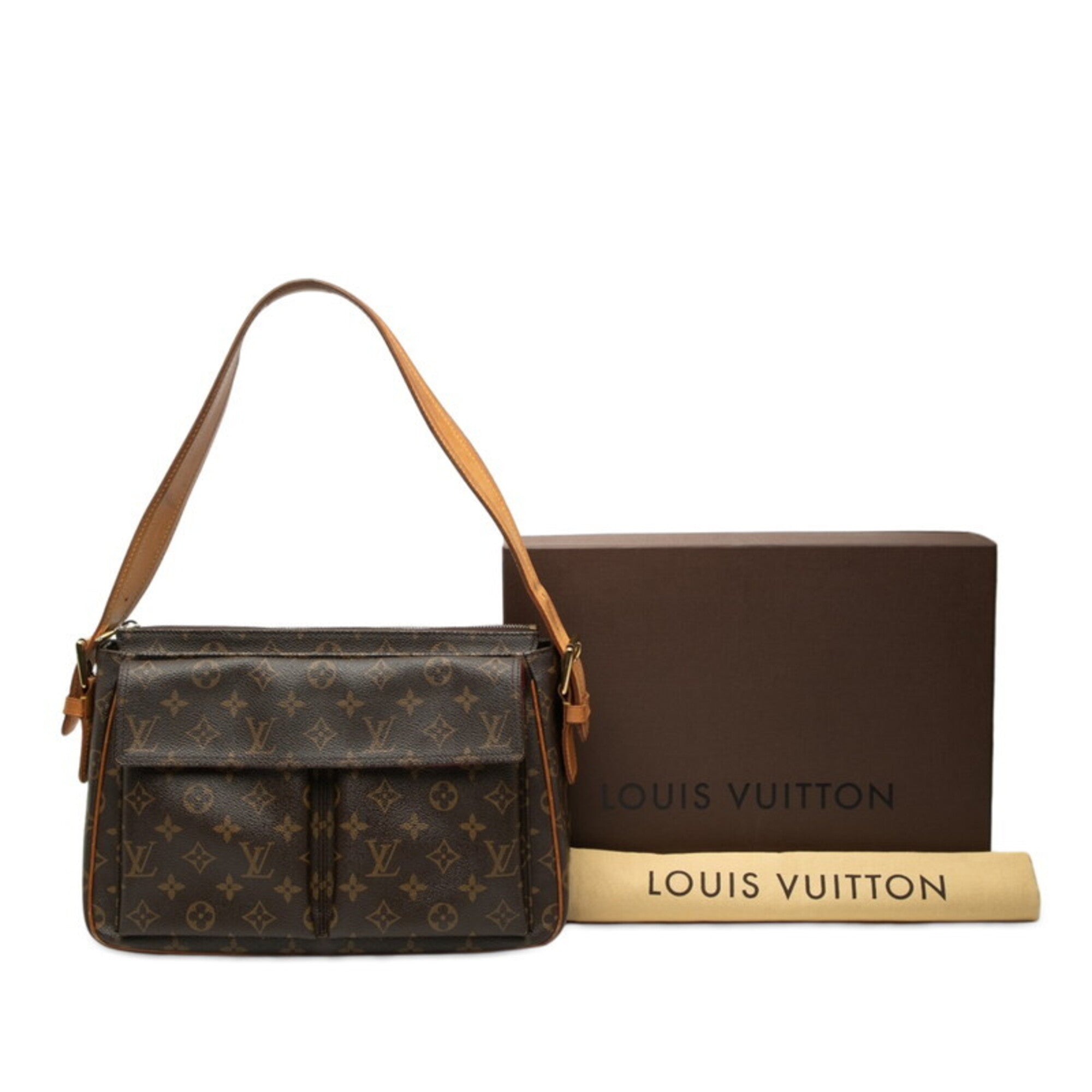 Louis Vuitton Brown Pvc Leather Shoulder Bag (Pre-Owned)