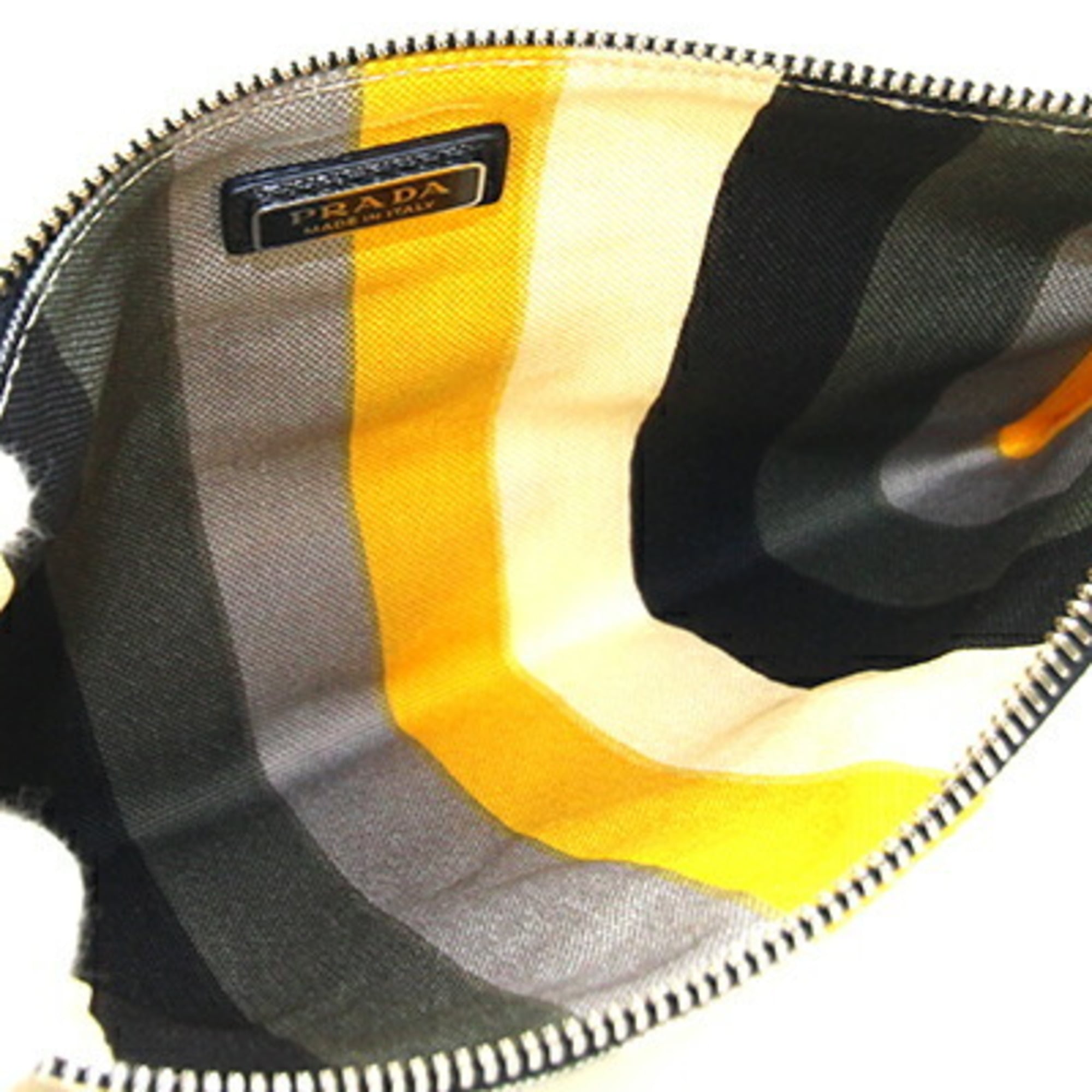 Prada Multi-Color Canvas Leather Clutch Bag (Pre-Owned)