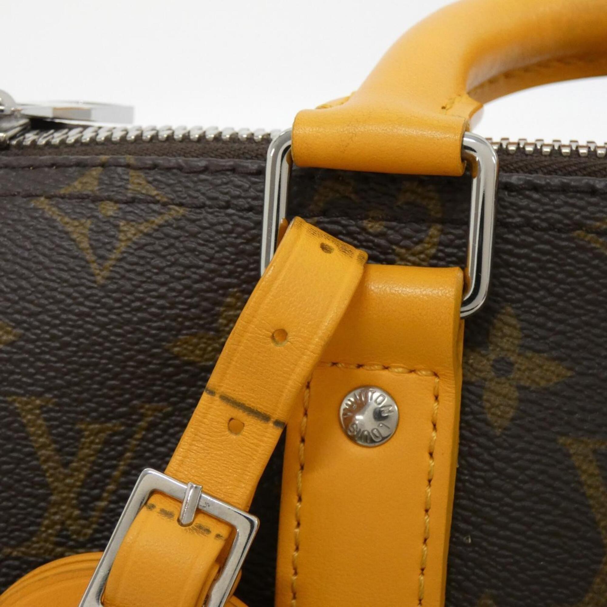 Louis Vuitton Brown Saffron Yellow Coated Canvas Boston Bag (Pre-Owned)