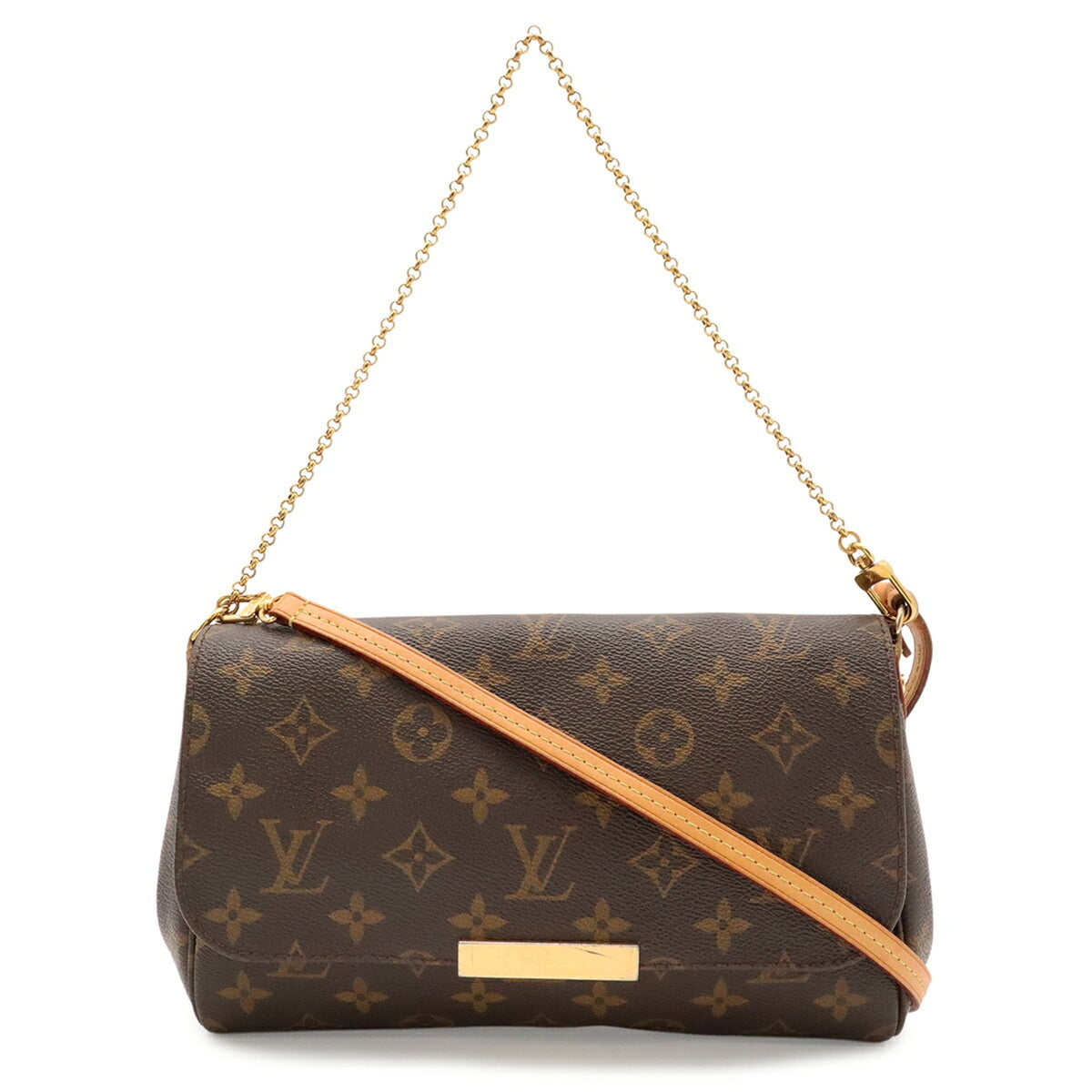 Louis Vuitton Brown Monogram Canvas Clutch Bag Shoulder Bag (Pre-Owned)