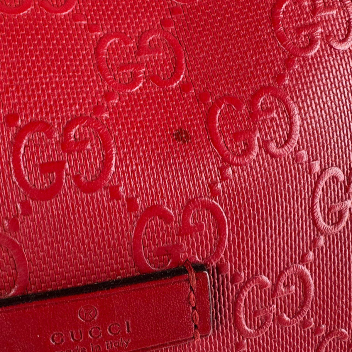 Gucci Red Color Leather Shoulder Bag (Pre-Owned)